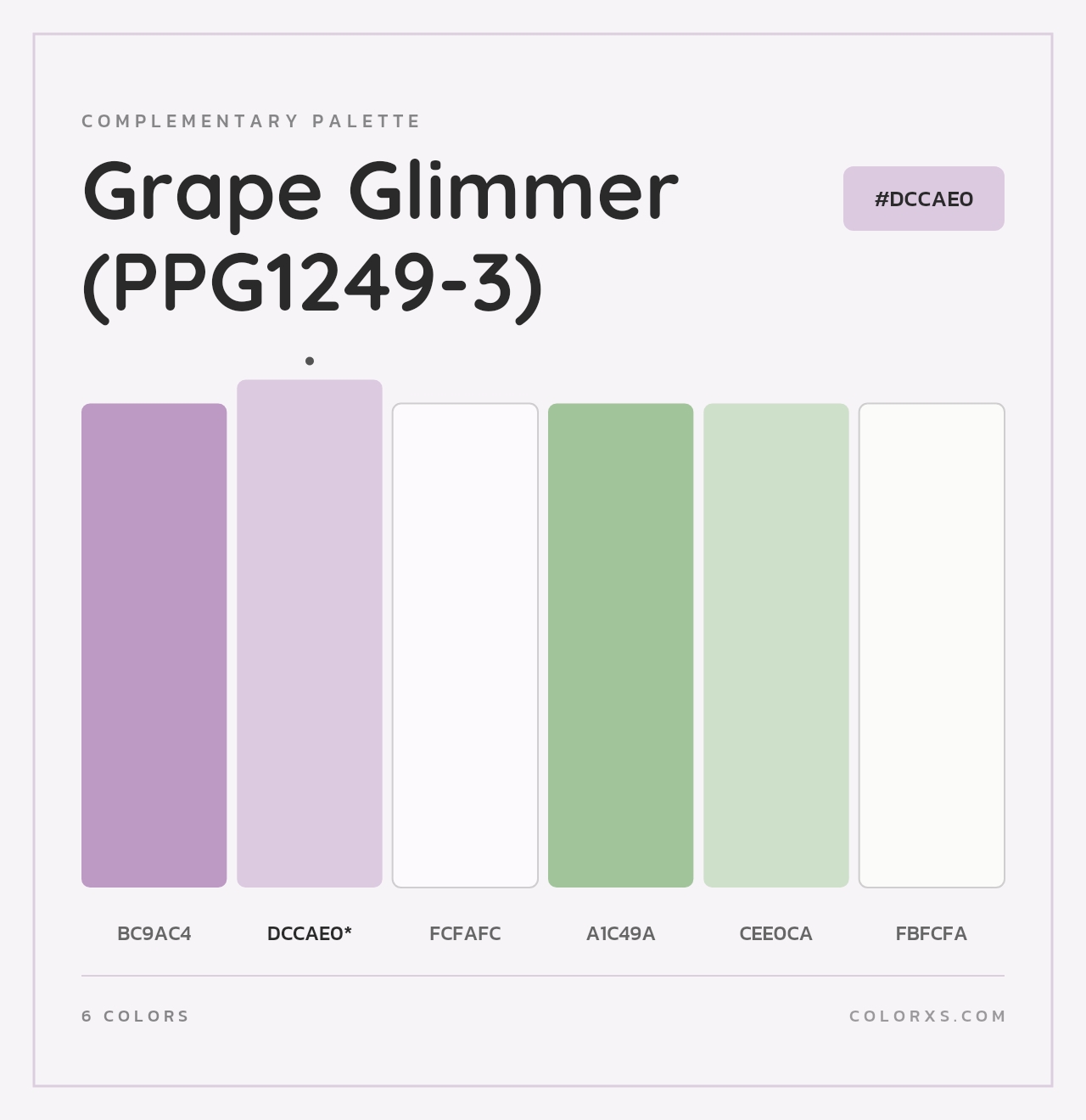 Grape Glimmer (PPG1249-3) - Complementary Color Palette