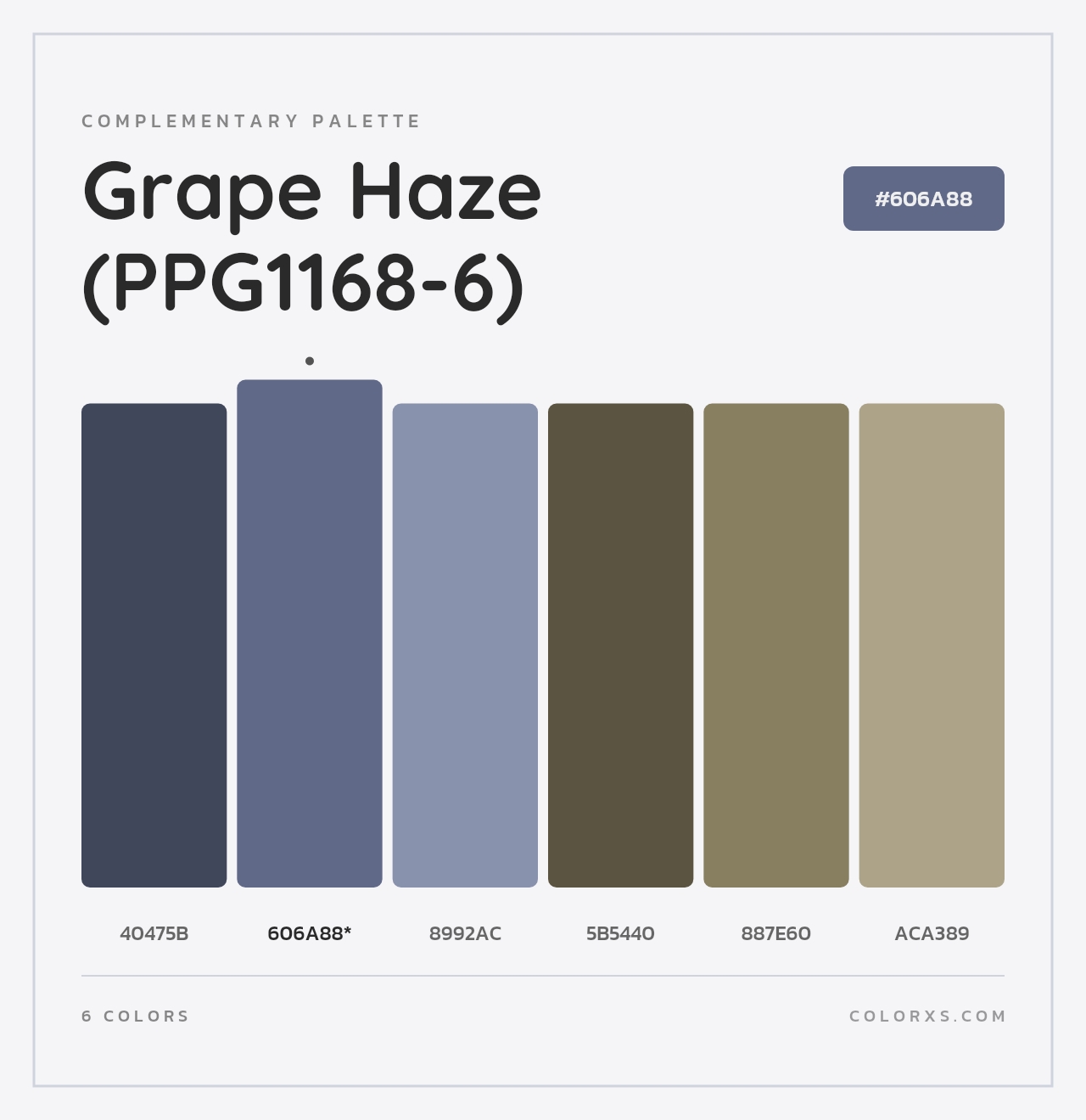 Grape Haze (PPG1168-6) - Complementary Color Palette