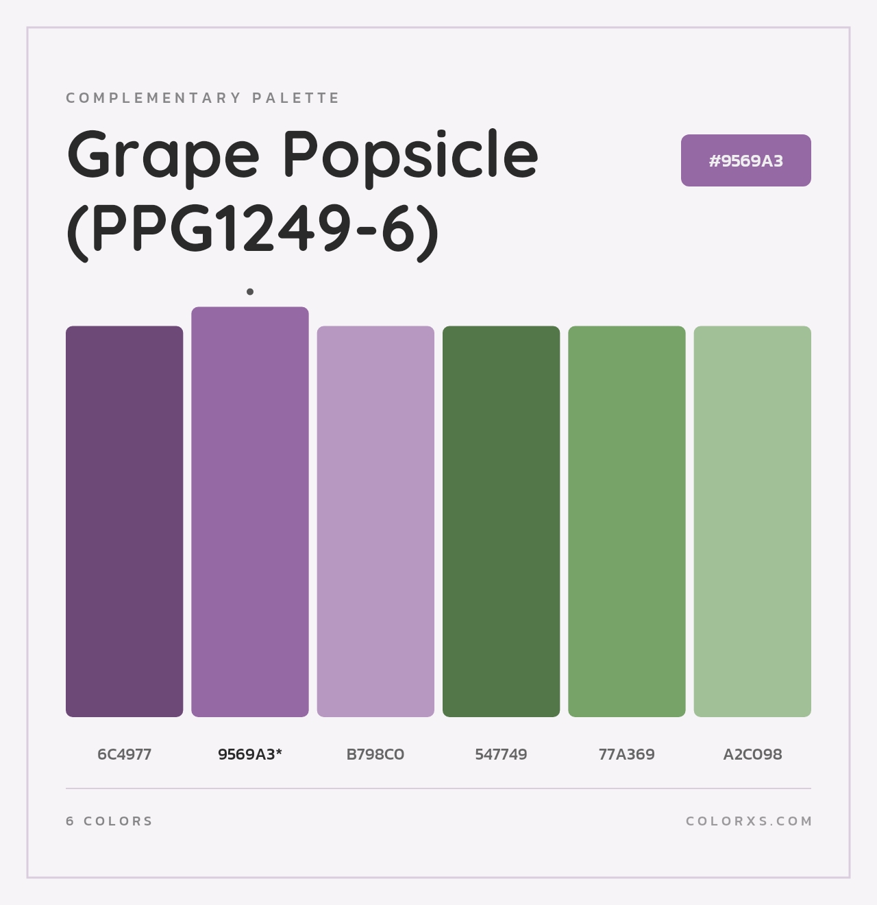 Grape Popsicle (PPG1249-6) - Complementary Color Palette