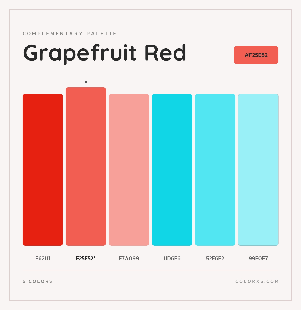 Grapefruit Red - Complementary Color Palette