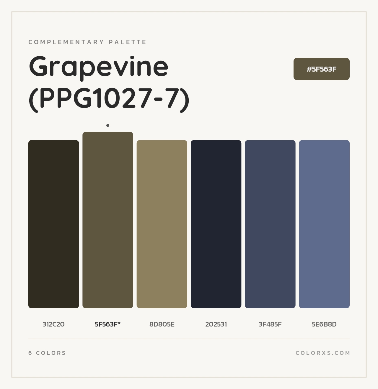 Grapevine (PPG1027-7) - Complementary Color Palette