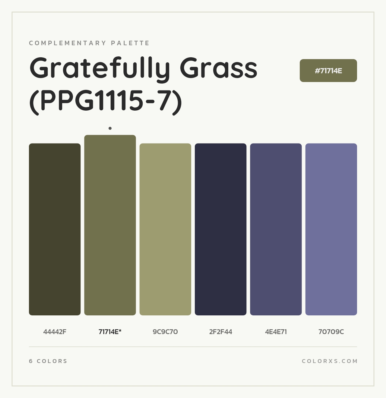 Gratefully Grass (PPG1115-7) - Complementary Color Palette