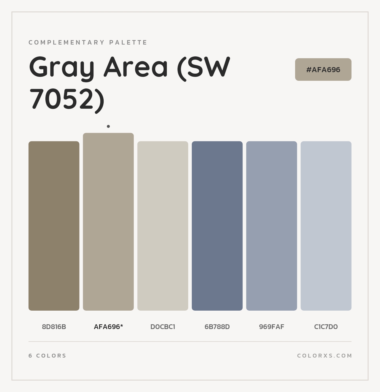 Gray Area (SW 7052) - Complementary Color Palette