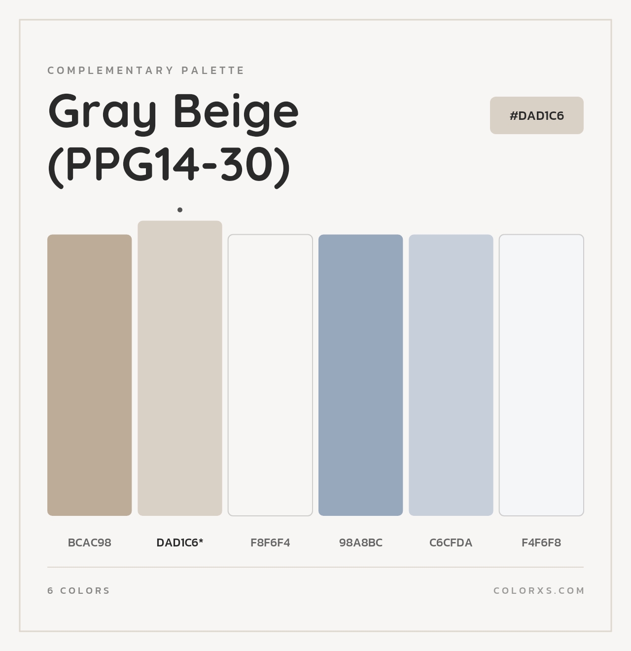 Gray Beige (PPG14-30) - Complementary Color Palette
