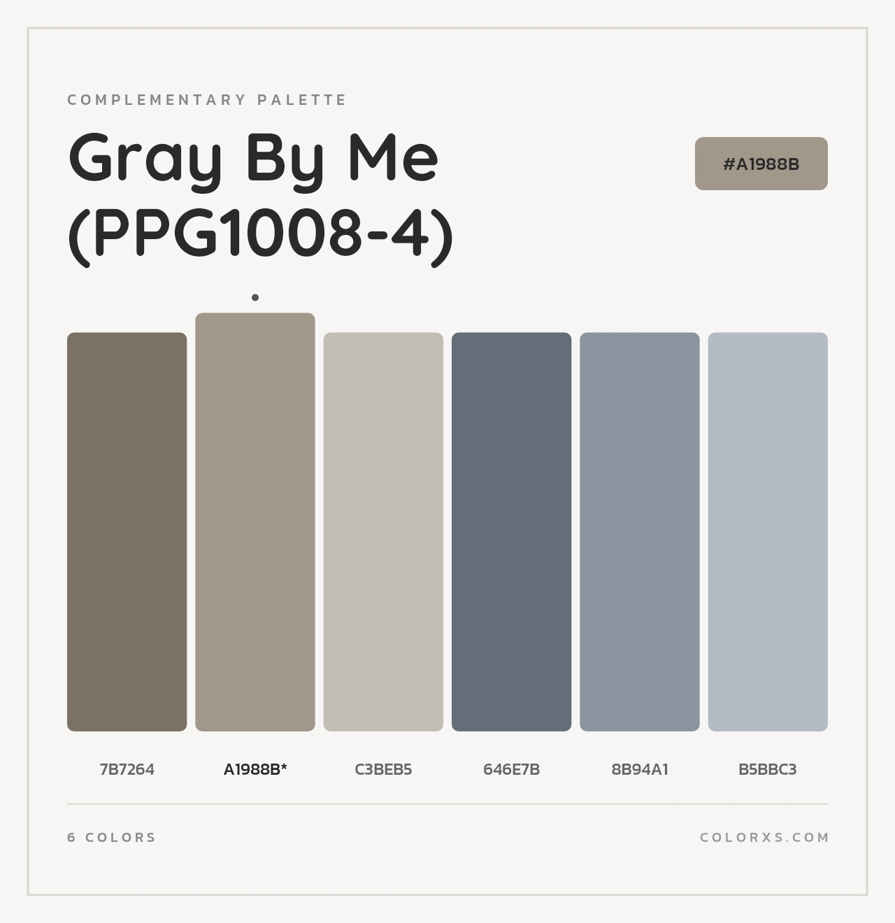Gray By Me (PPG1008-4) - Complementary Color Palette