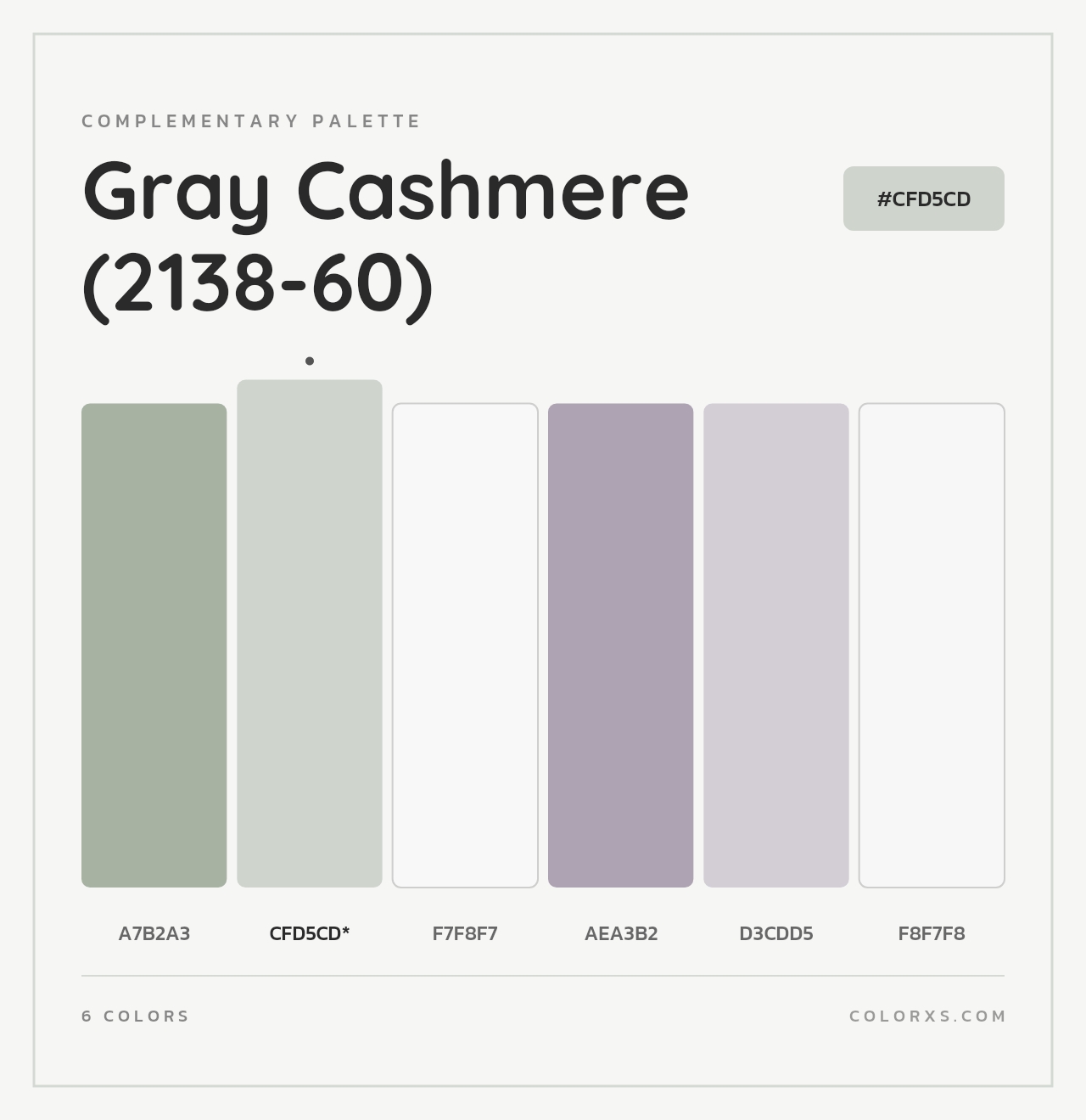 Gray Cashmere (2138-60) - Complementary Color Palette