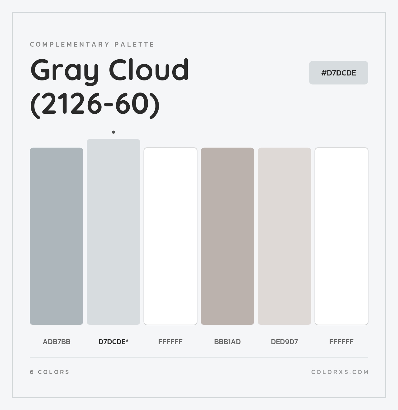 Gray Cloud (2126-60) - Complementary Color Palette