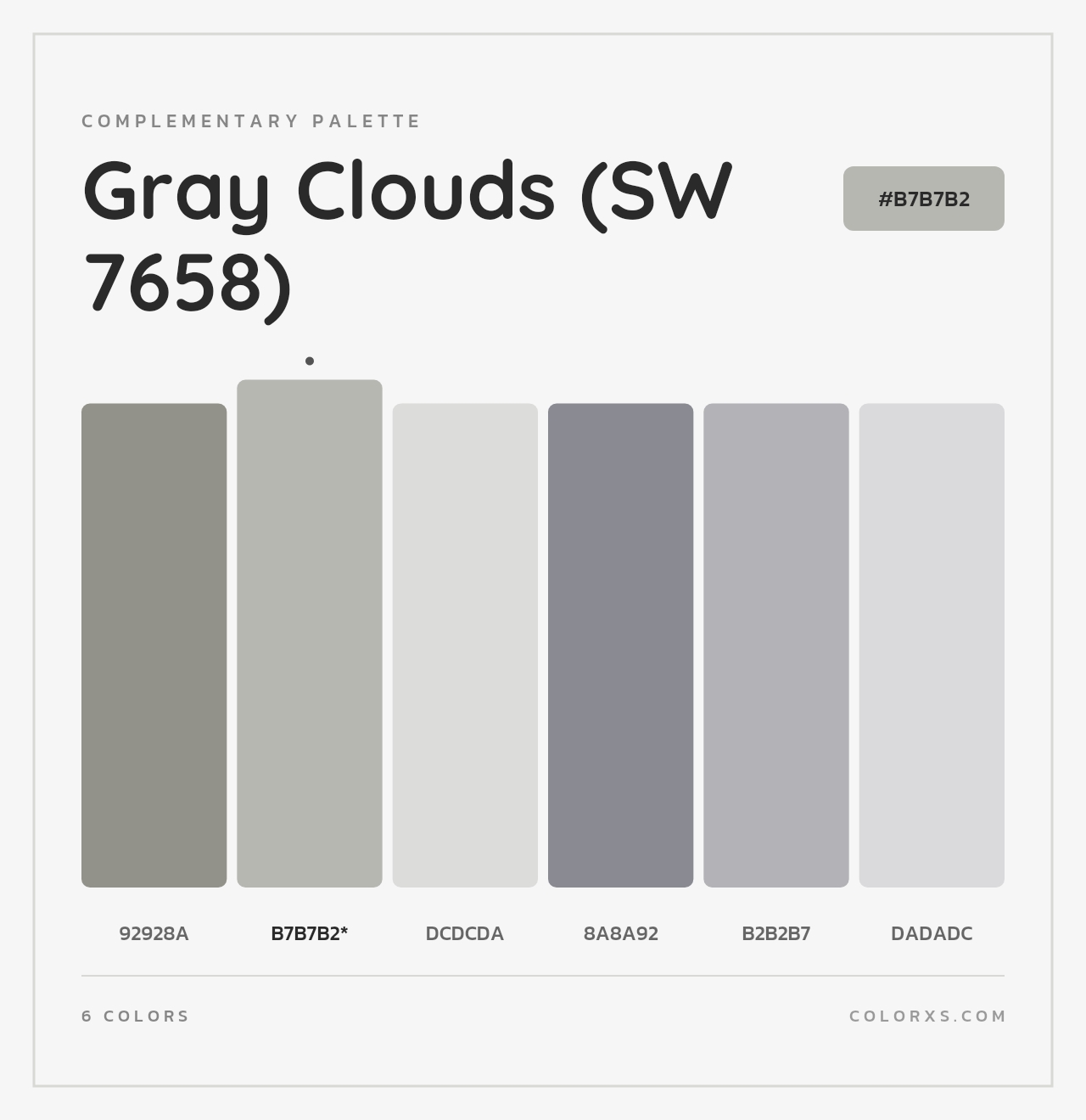 Gray Clouds (SW 7658) - Complementary Color Palette