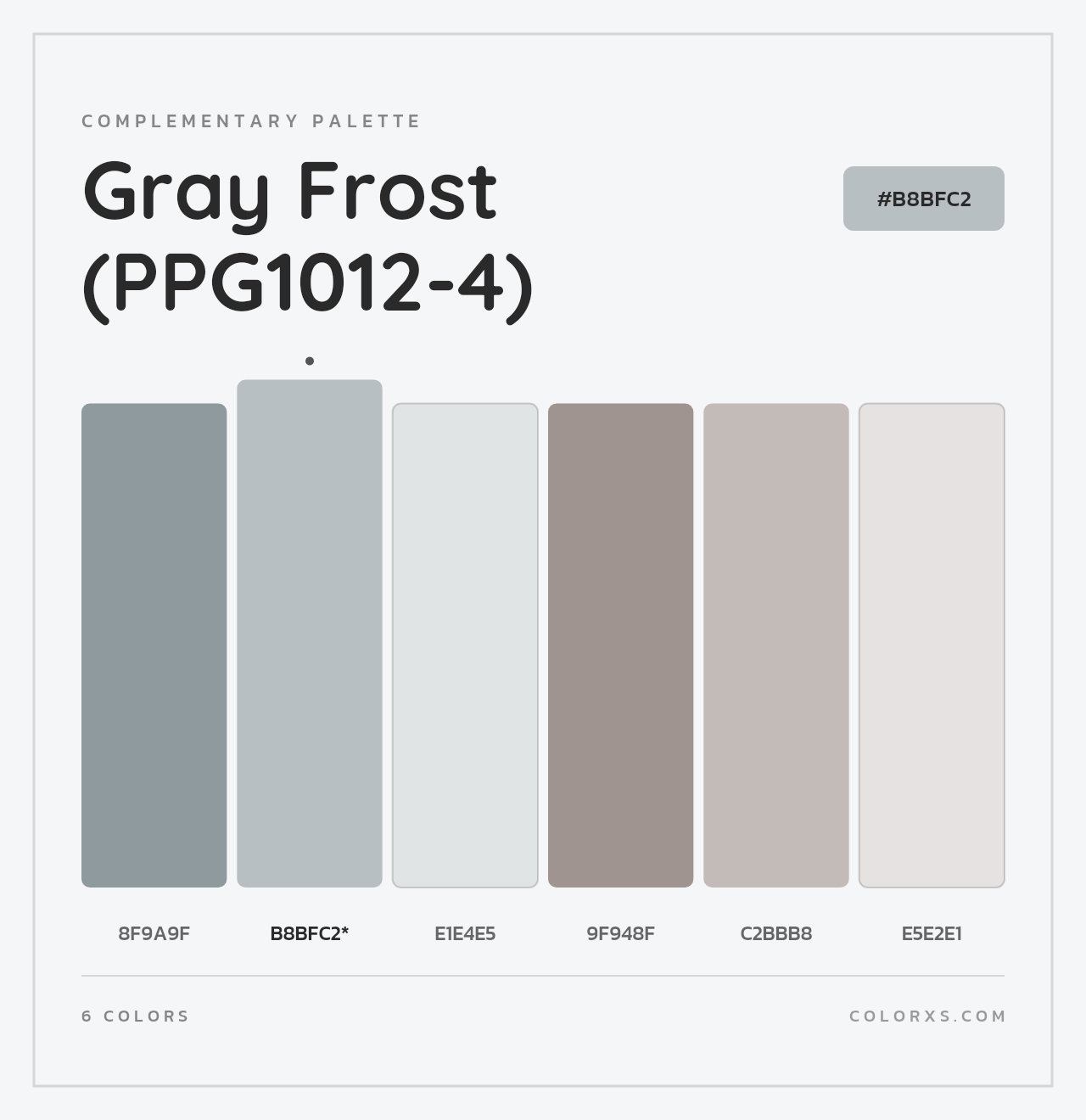 Gray Frost (PPG1012-4) - Complementary Color Palette