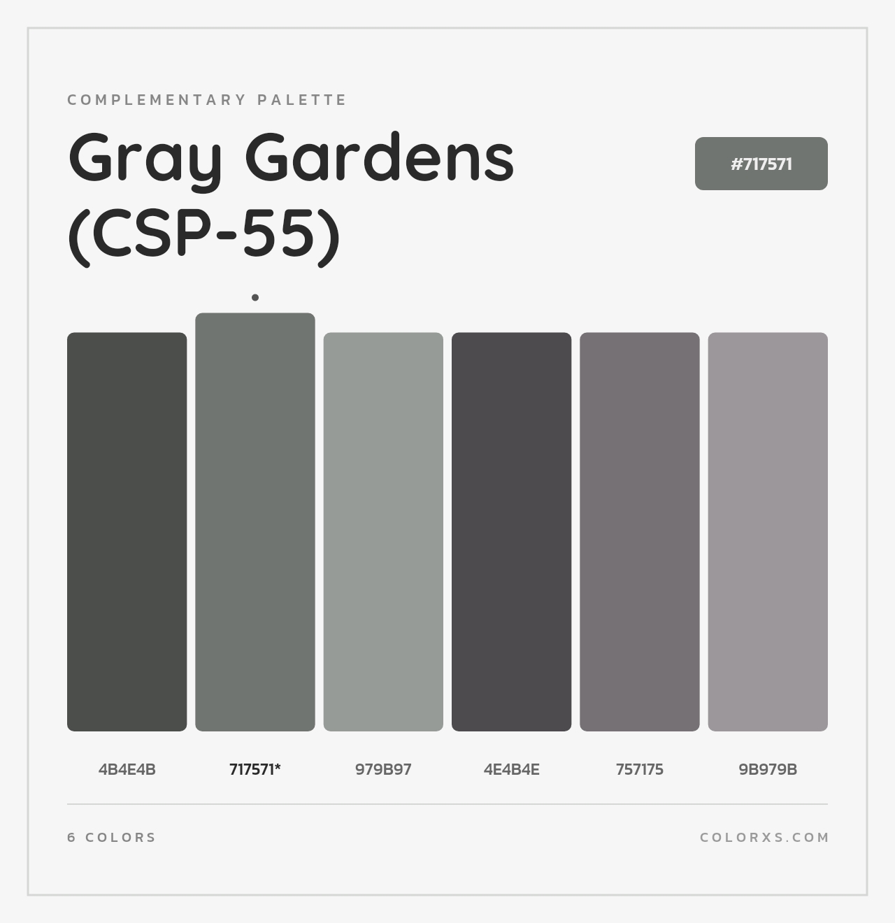 Gray Gardens (CSP-55) - Complementary Color Palette