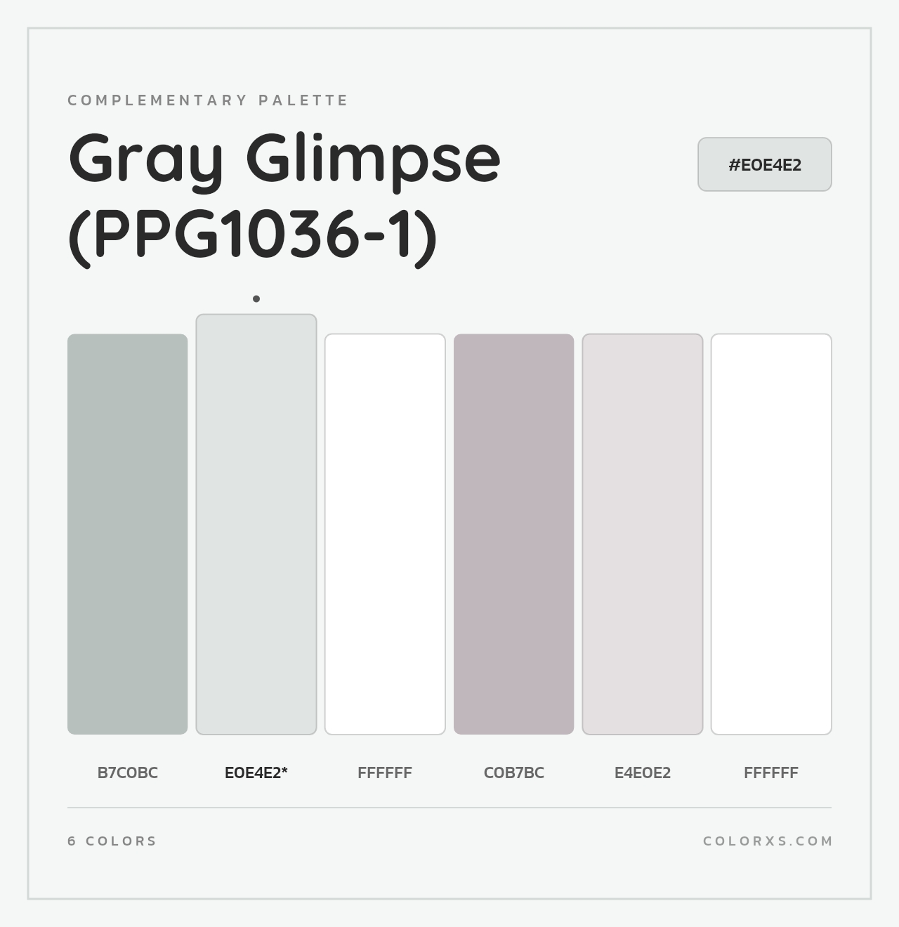 Gray Glimpse (PPG1036-1) - Complementary Color Palette