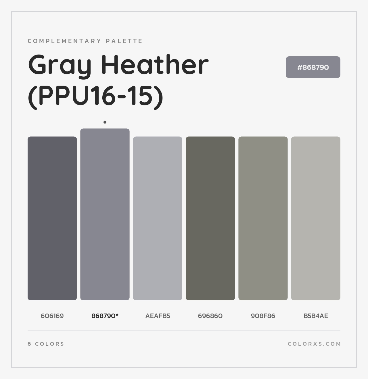 Gray Heather (PPU16-15) - Complementary Color Palette