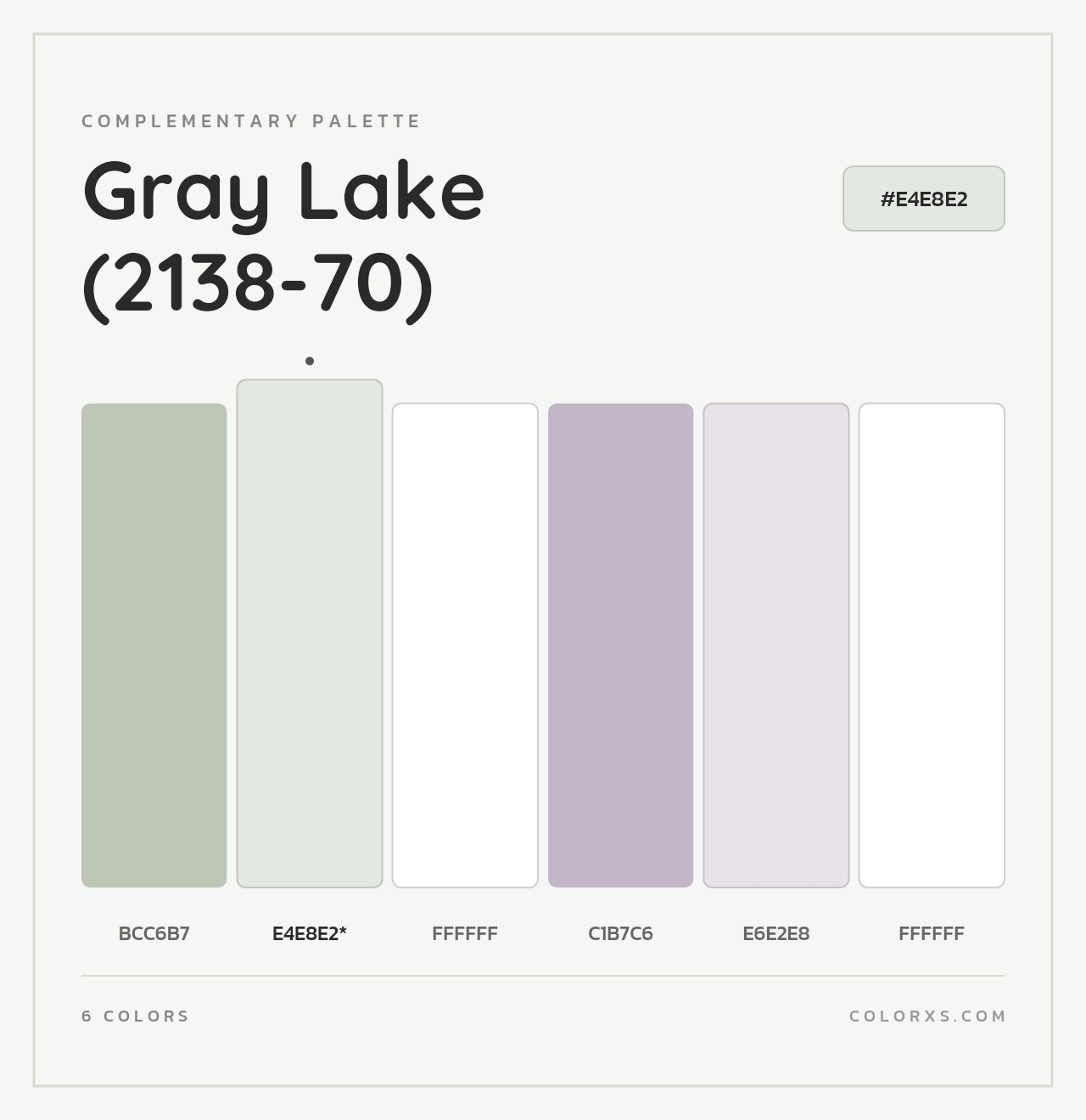 Gray Lake (2138-70) - Complementary Color Palette
