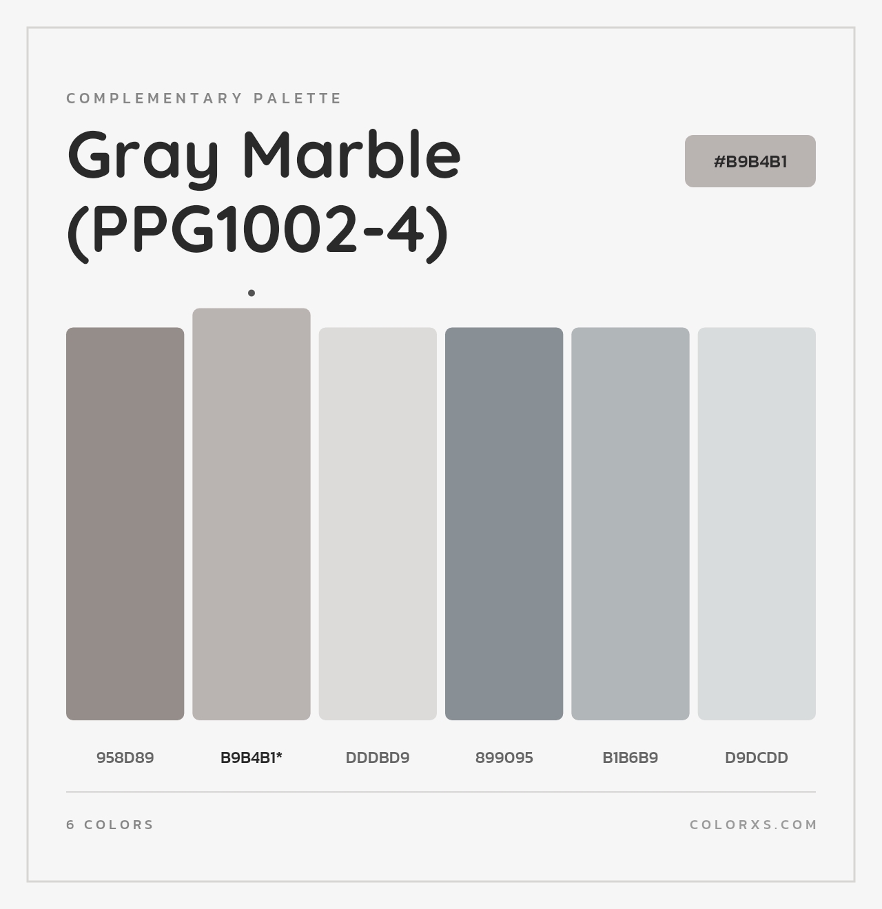 Gray Marble (PPG1002-4) - Complementary Color Palette