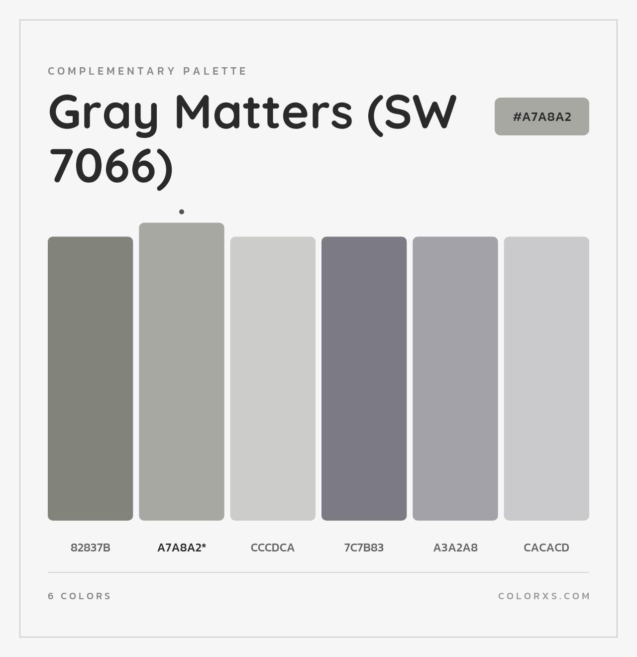 Gray Matters (SW 7066) - Complementary Color Palette