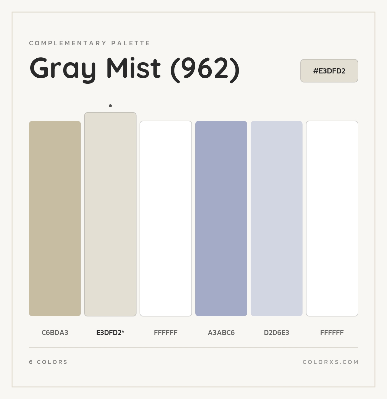 Gray Mist (962) - Complementary Color Palette