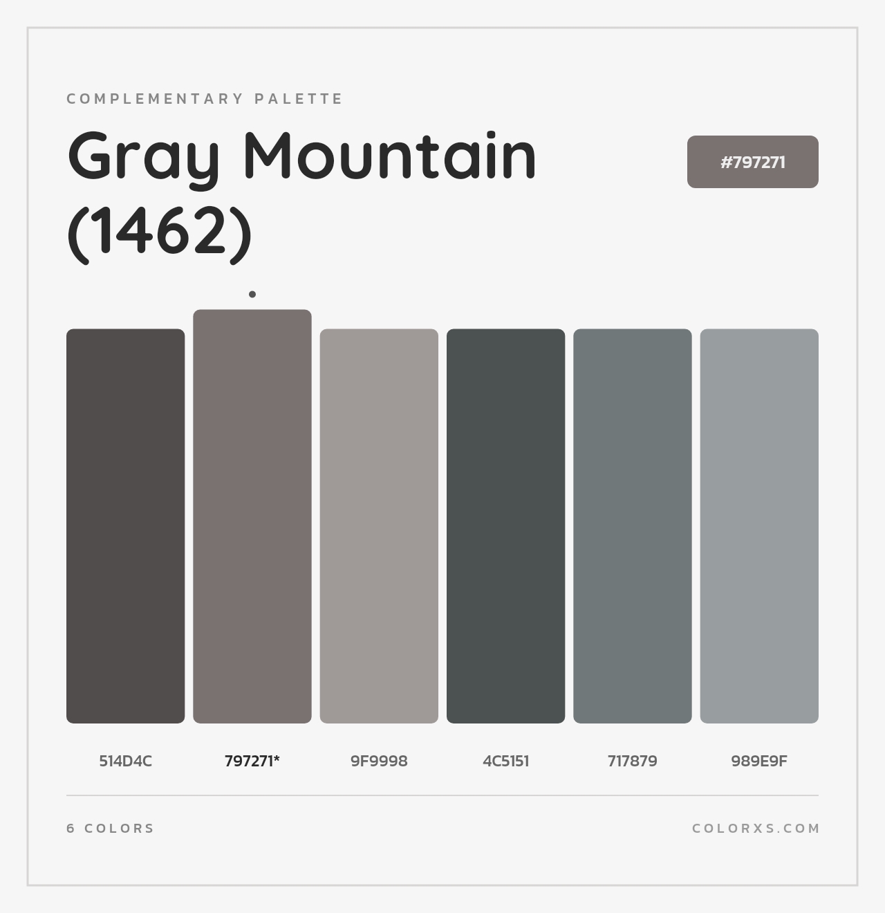 Gray Mountain (1462) - Complementary Color Palette