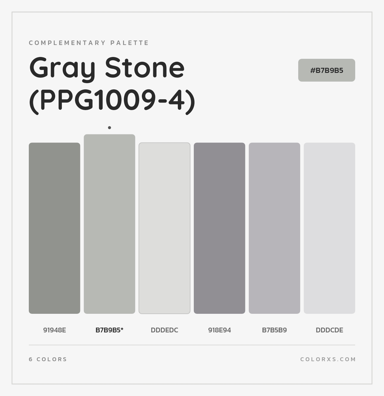 Gray Stone (PPG1009-4) - Complementary Color Palette