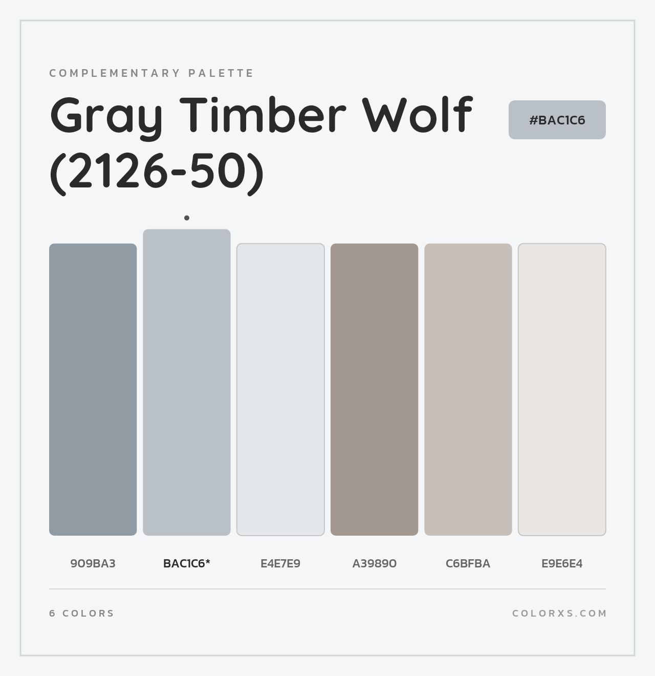 Gray Timber Wolf (2126-50) - Complementary Color Palette