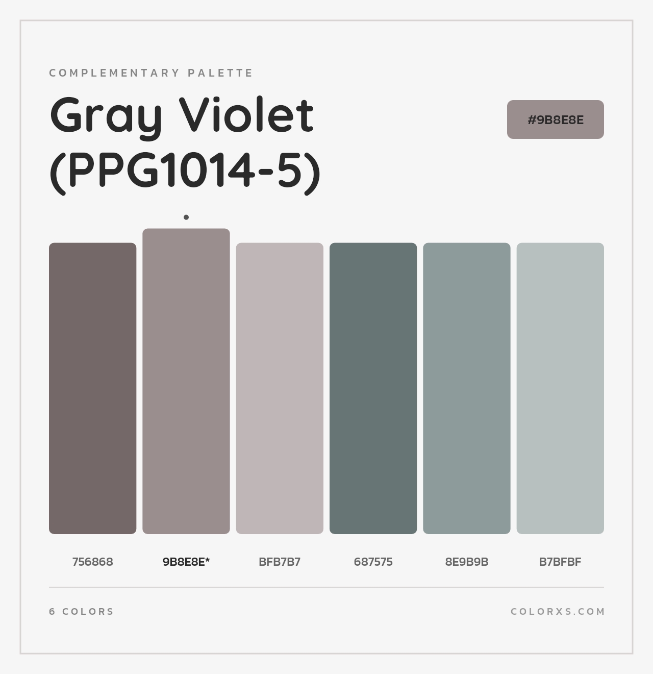Gray Violet (PPG1014-5) - Complementary Color Palette