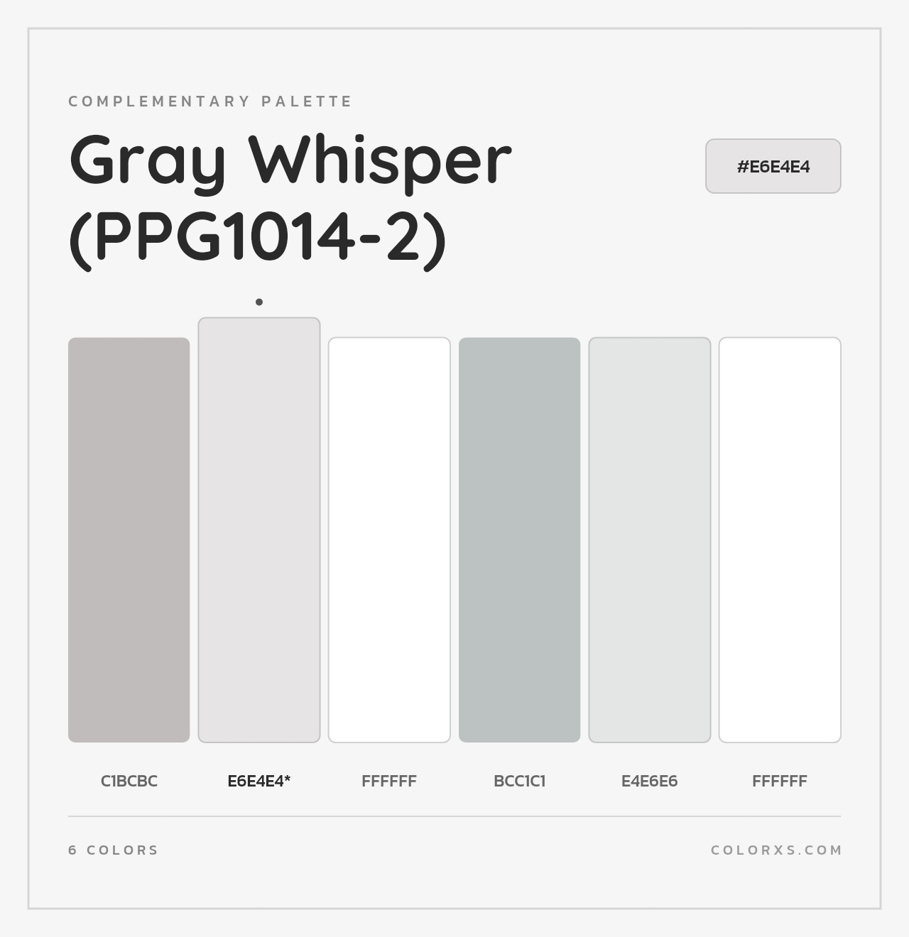 Gray Whisper (PPG1014-2) - Complementary Color Palette
