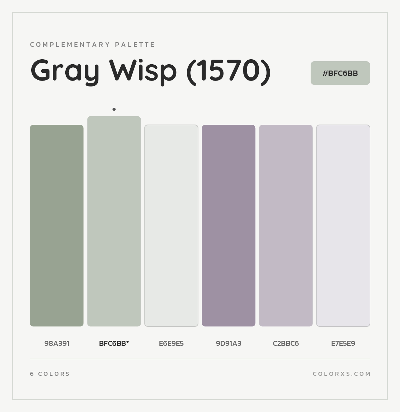 Gray Wisp (1570) - Complementary Color Palette
