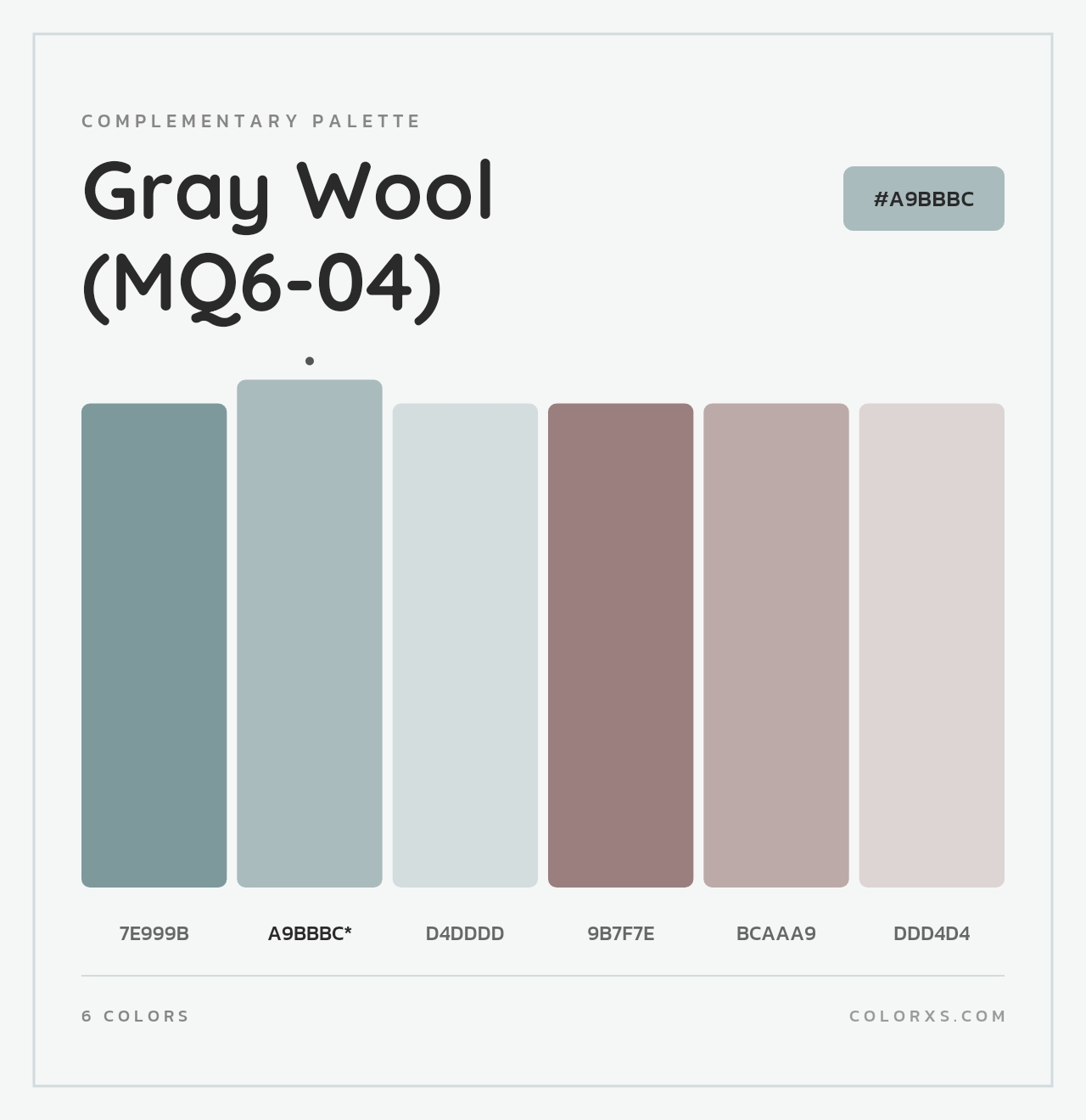 Gray Wool (MQ6-04) - Complementary Color Palette
