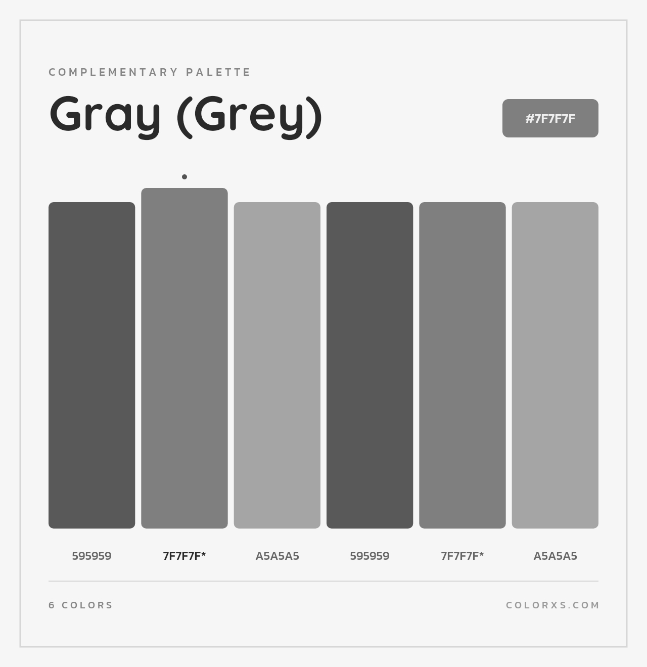 Gray (Grey) - Complementary Color Palette