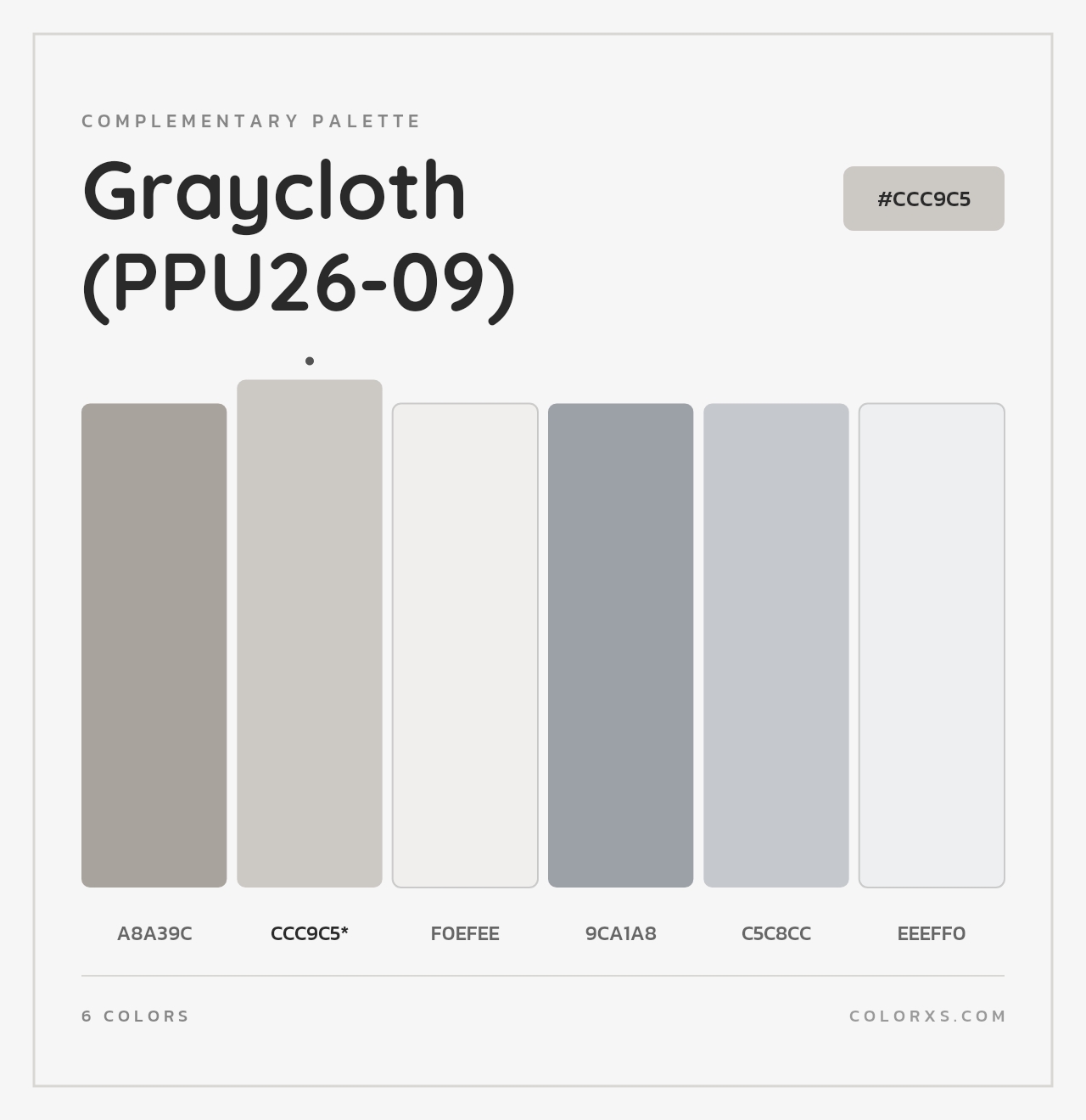 Graycloth (PPU26-09) - Complementary Color Palette