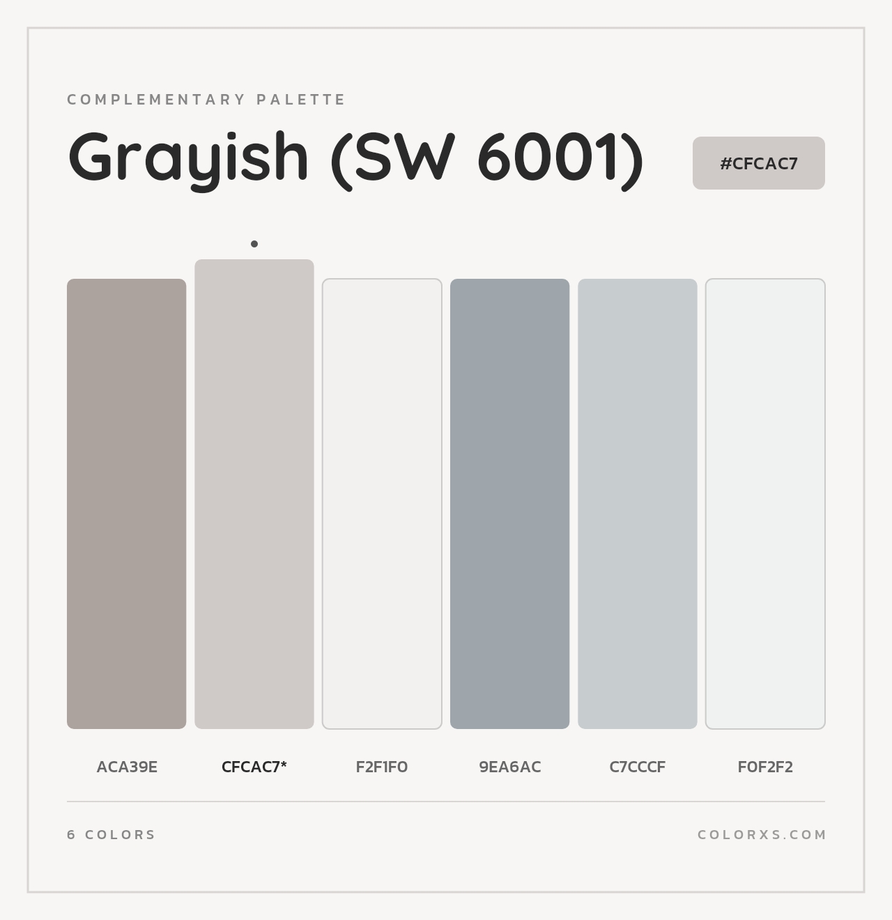 Grayish (SW 6001) - Complementary Color Palette