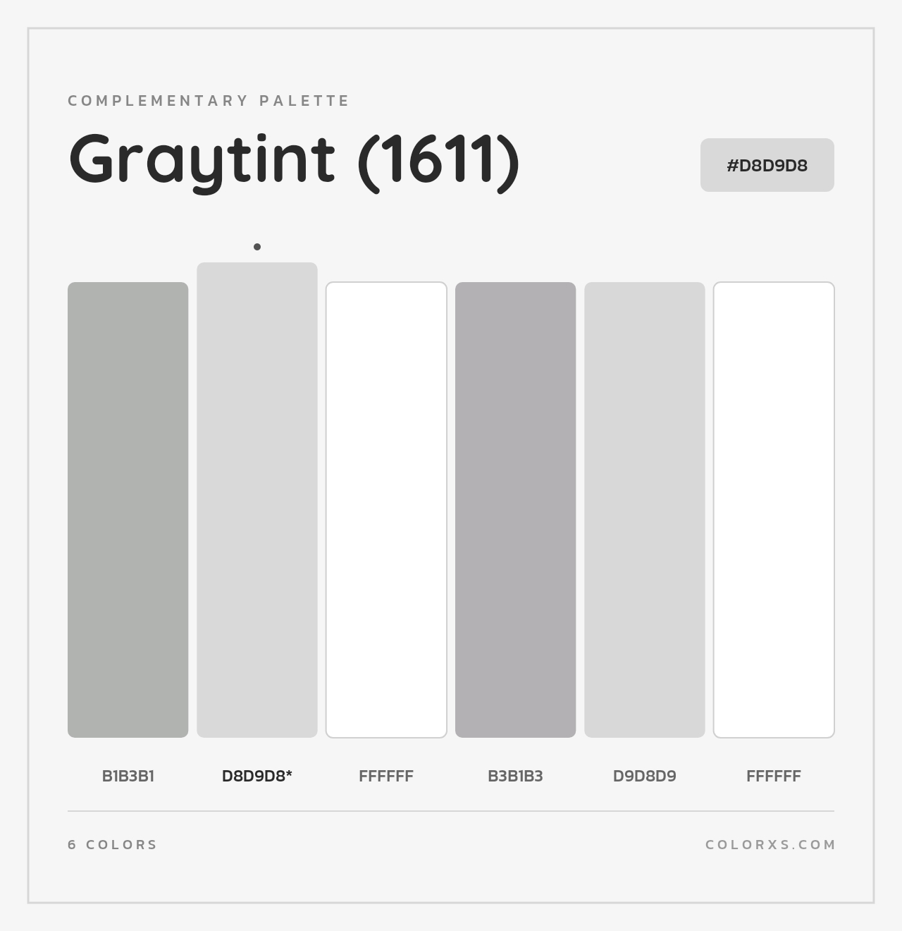 Graytint (1611) - Complementary Color Palette