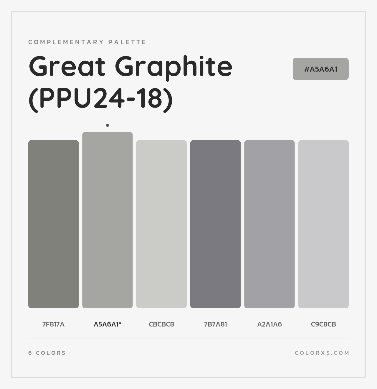 Great Graphite (PPU24-18) - Complementary Color Palette