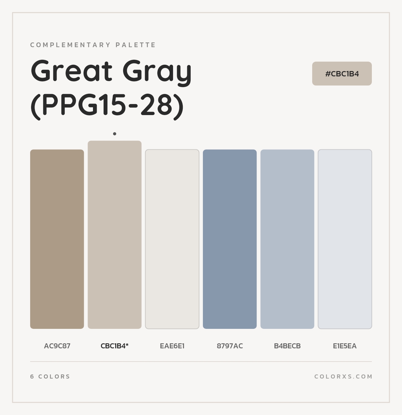Great Gray (PPG15-28) - Complementary Color Palette