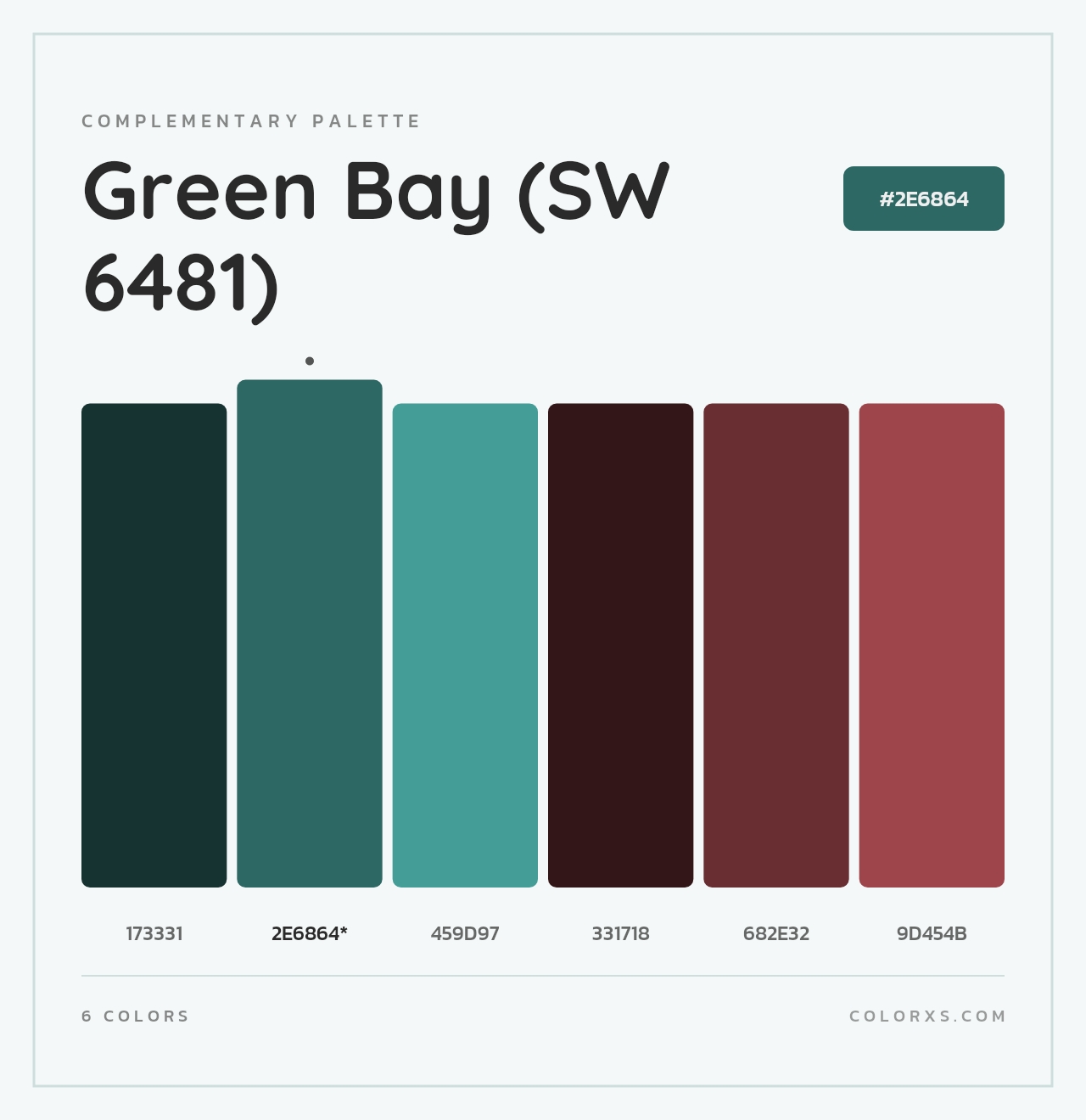 Green Bay (SW 6481) - Complementary Color Palette