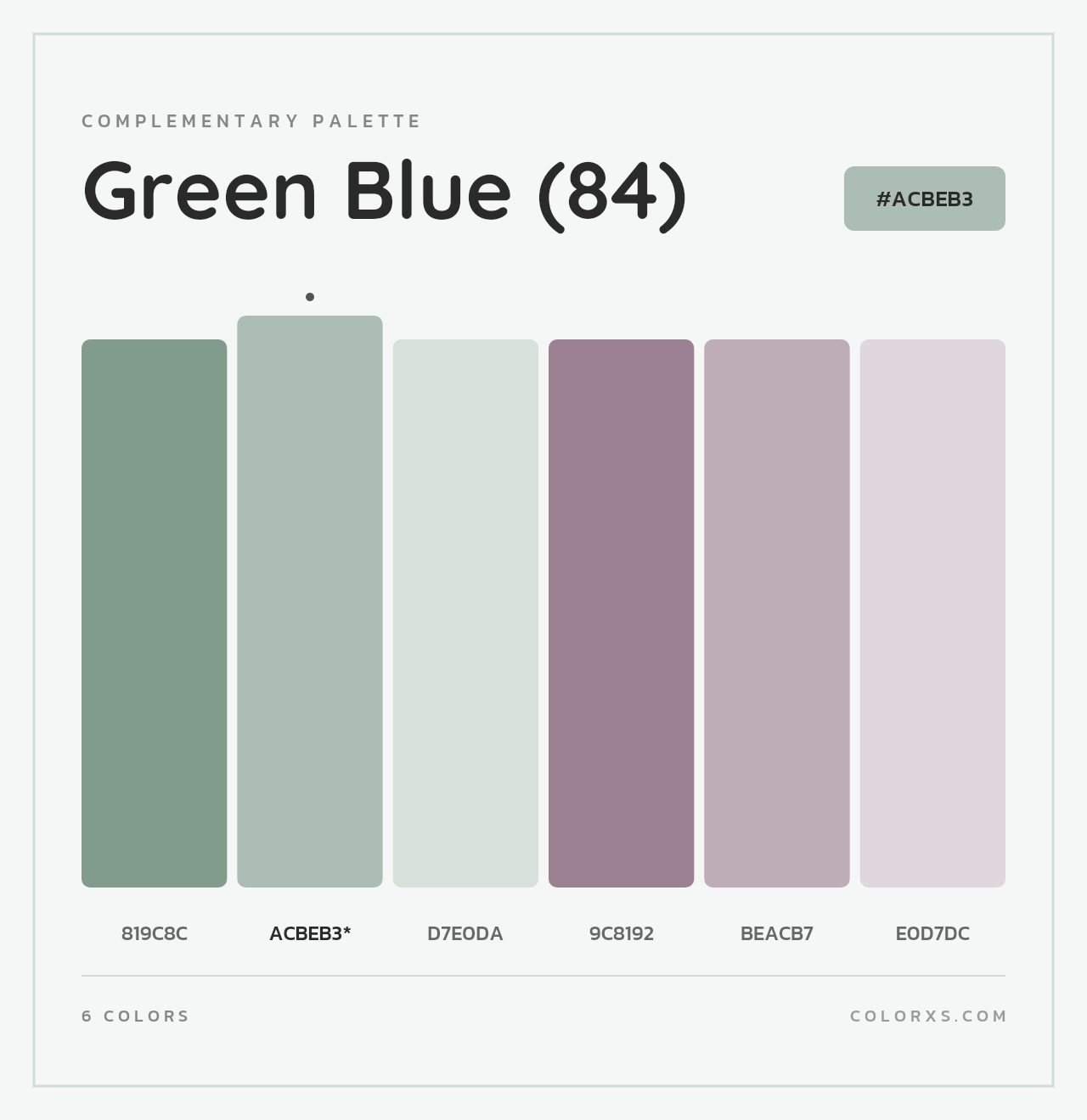 Green Blue (84) - Complementary Color Palette