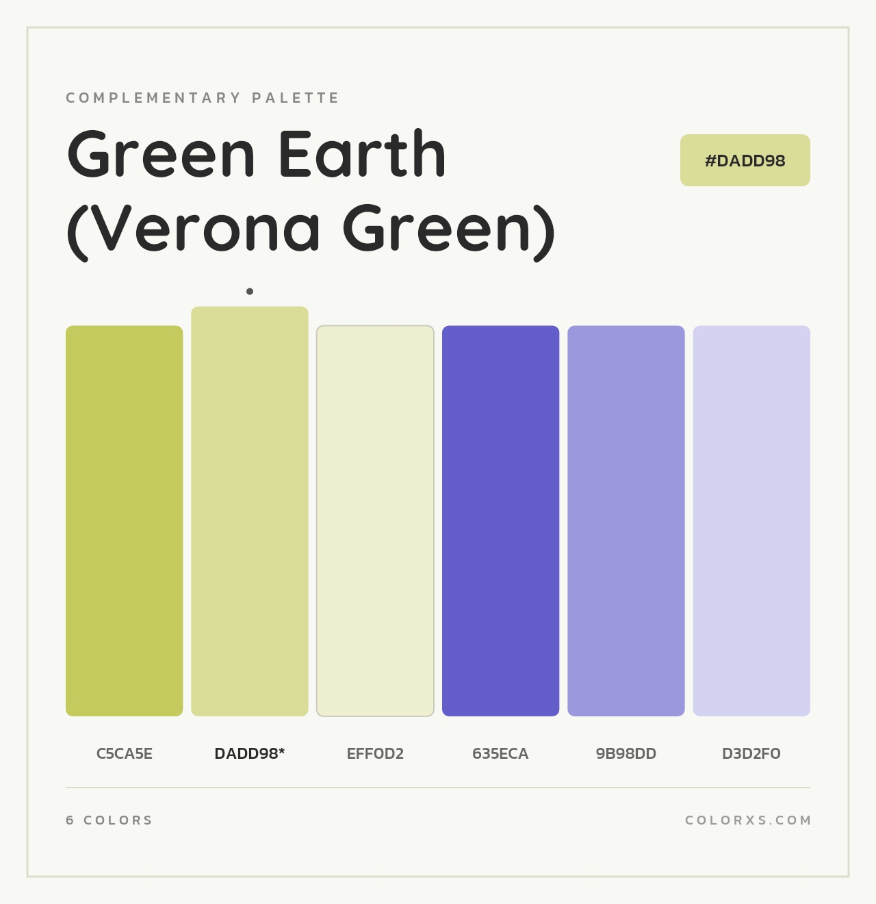 Green Earth (Verona Green) - Complementary Color Palette