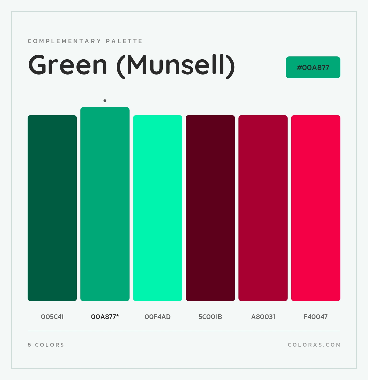 Green (Munsell) - Complementary Color Palette