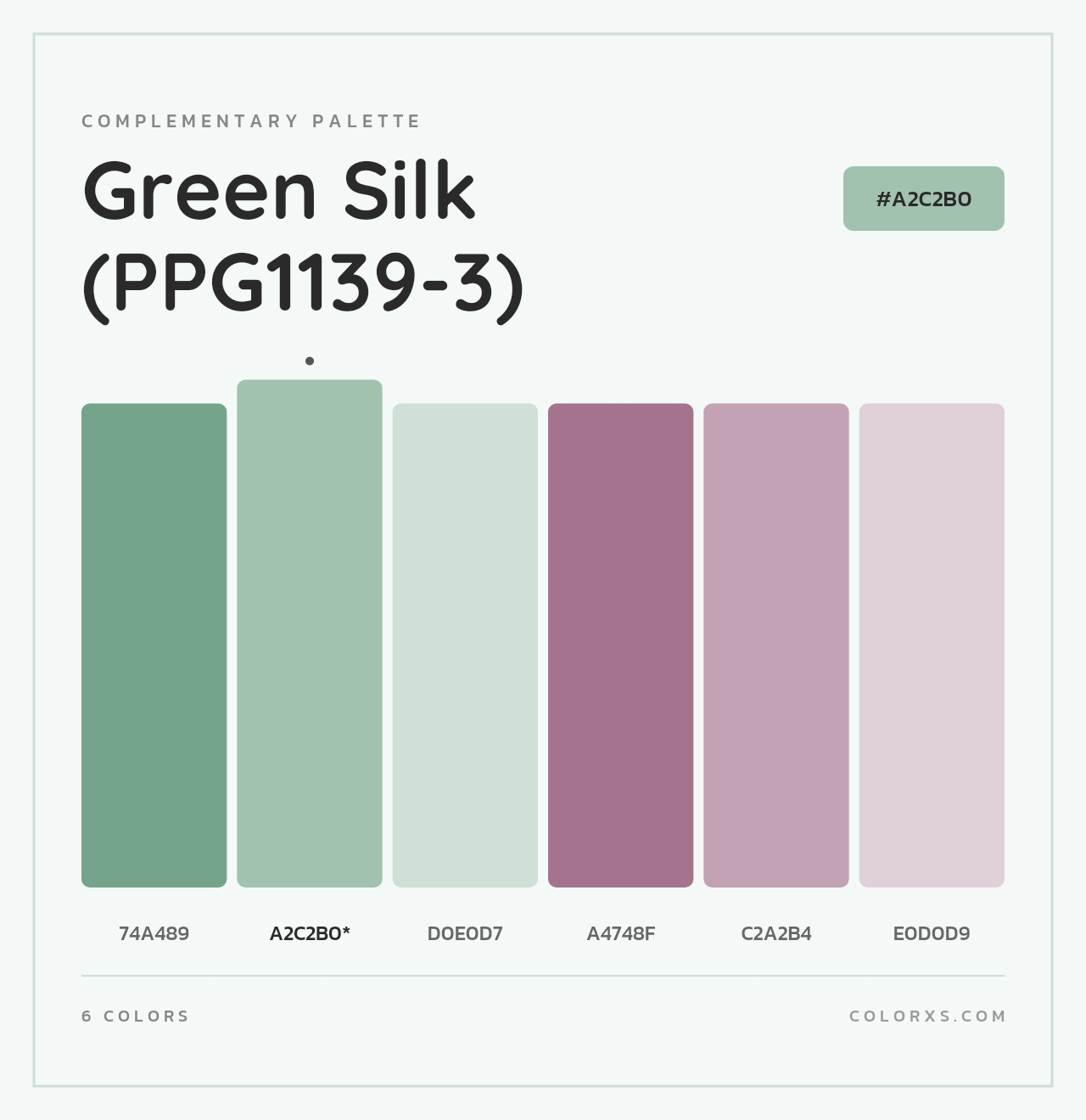 Green Silk (PPG1139-3) - Complementary Color Palette