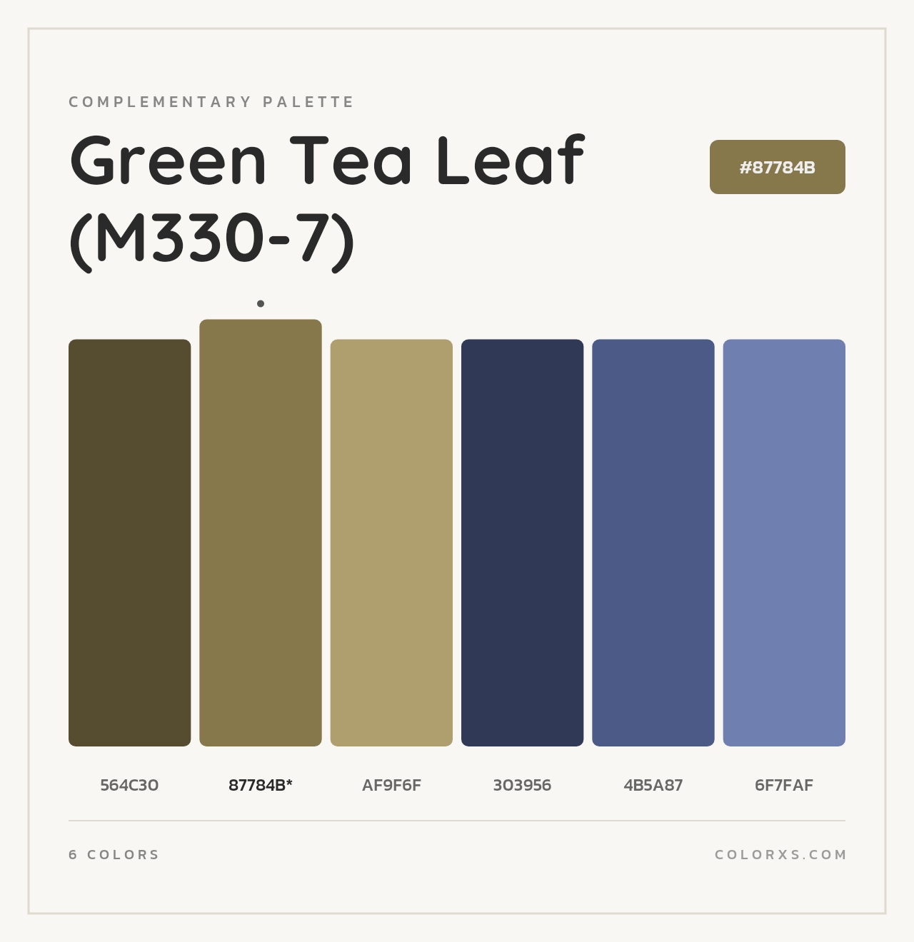 Green Tea Leaf (M330-7) - Complementary Color Palette