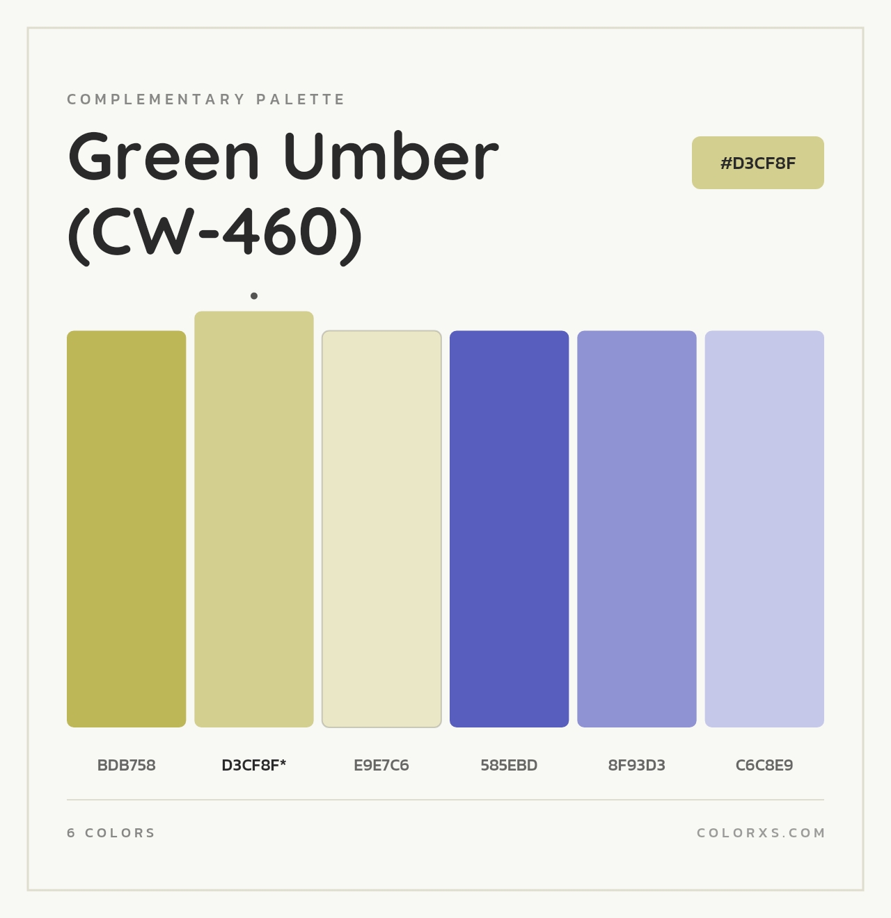 Green Umber (CW-460) - Complementary Color Palette