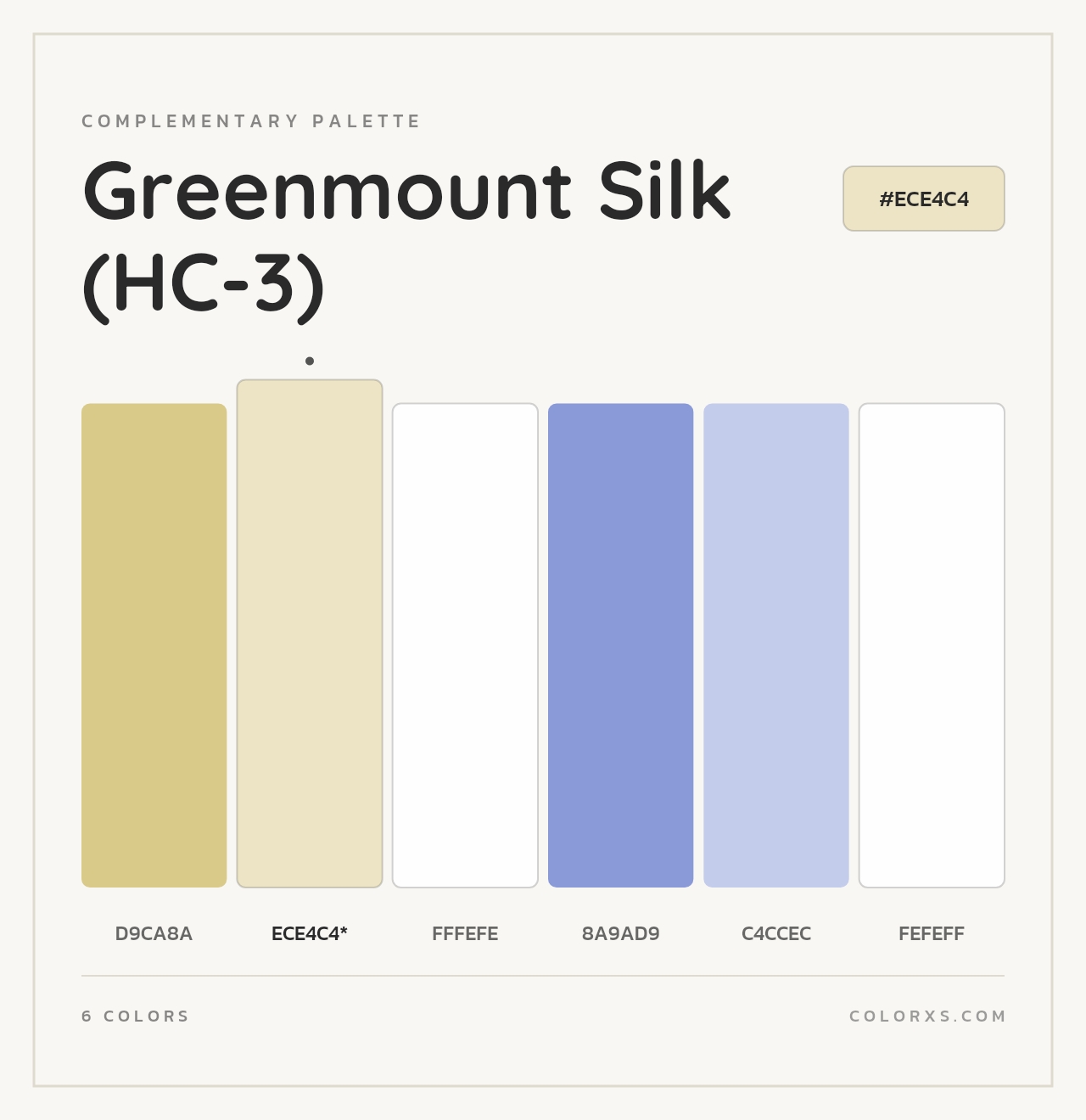 Greenmount Silk (HC-3) - Complementary Color Palette