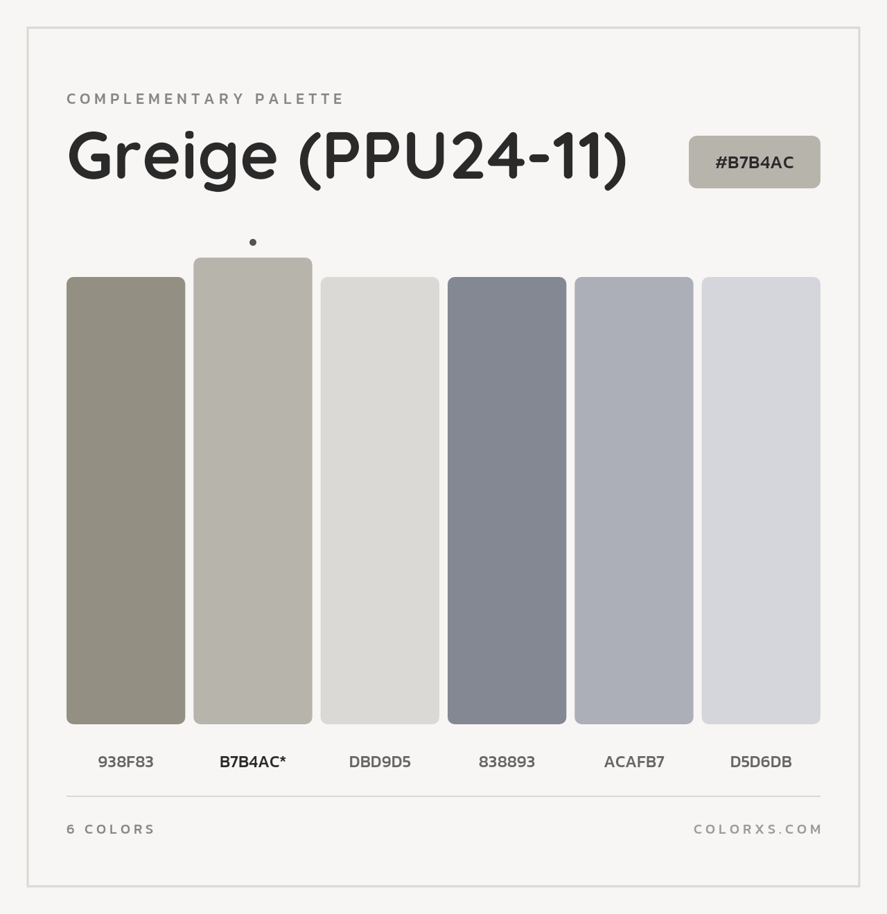 Greige (PPU24-11) - Complementary Color Palette