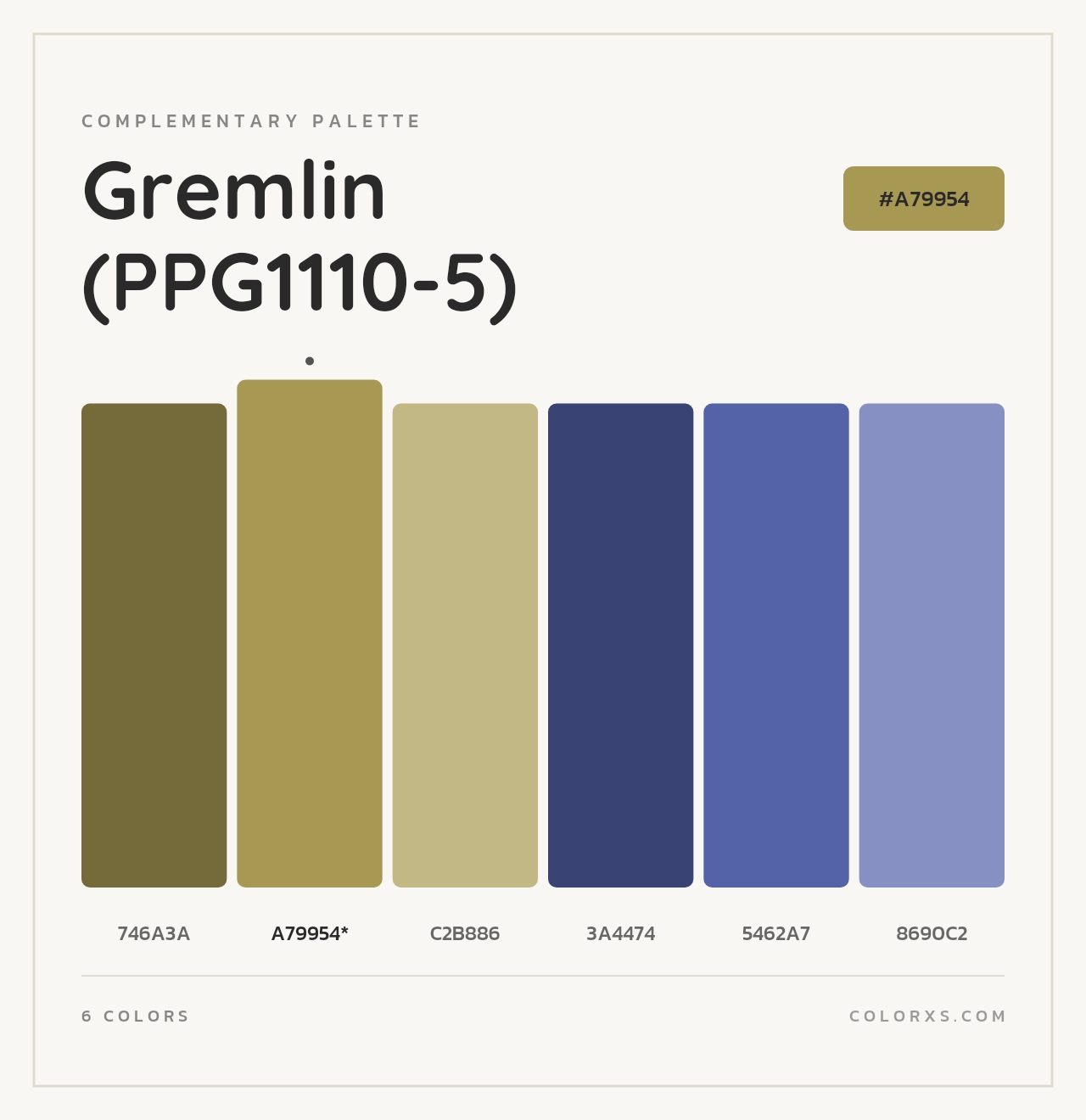 Gremlin (PPG1110-5) - Complementary Color Palette