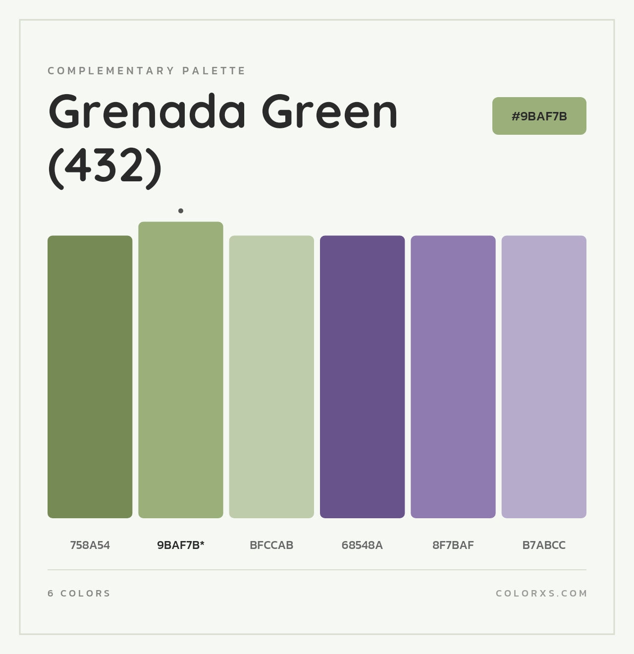 Grenada Green (432) - Complementary Color Palette