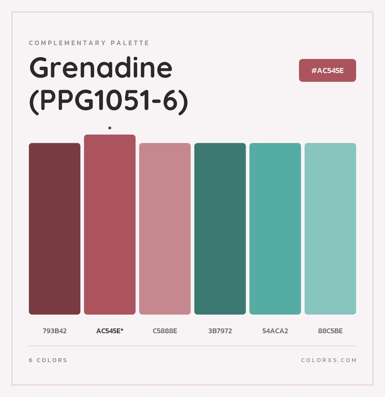 Grenadine (PPG1051-6) - Complementary Color Palette
