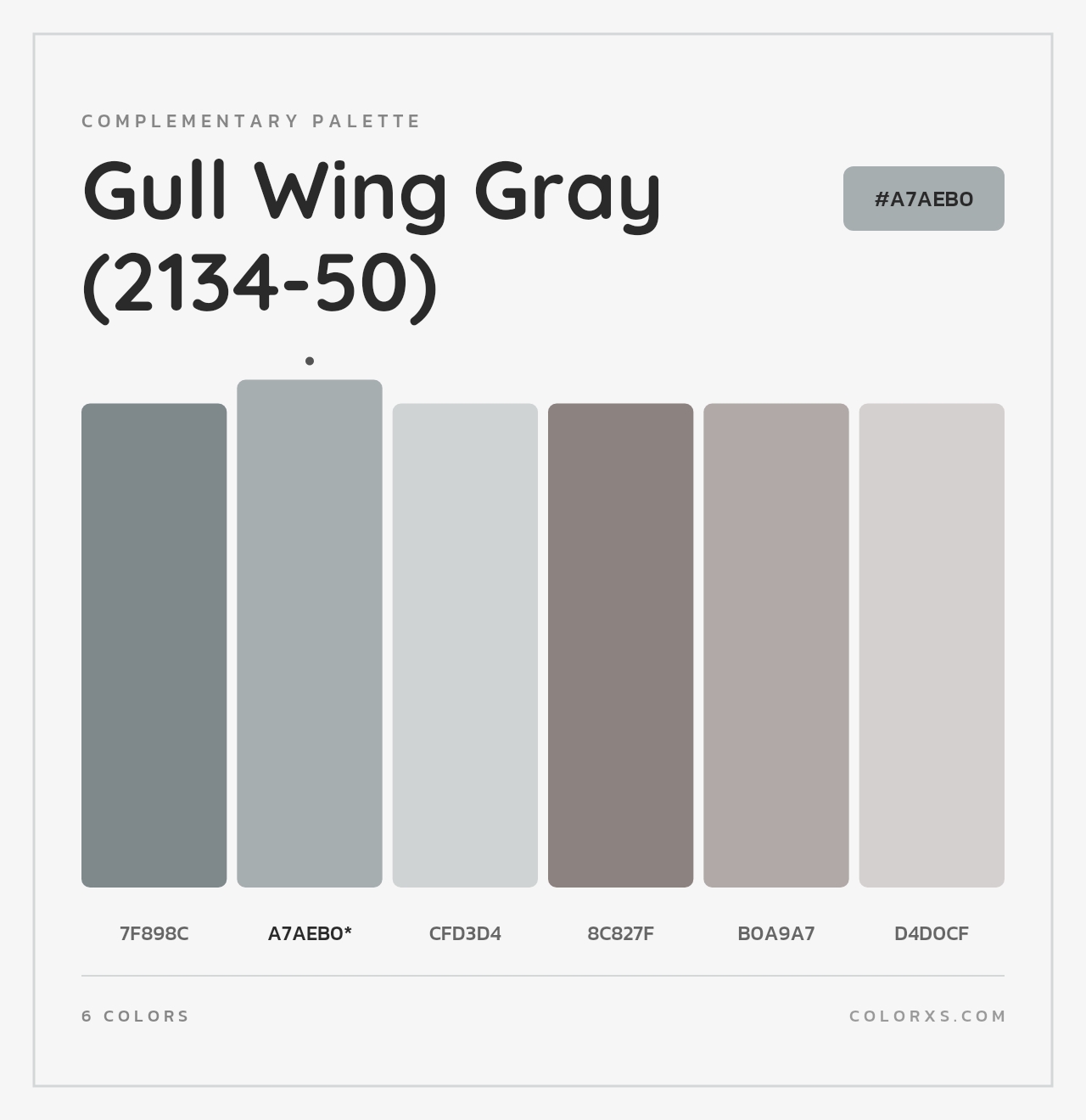 Gull Wing Gray (2134-50) - Complementary Color Palette