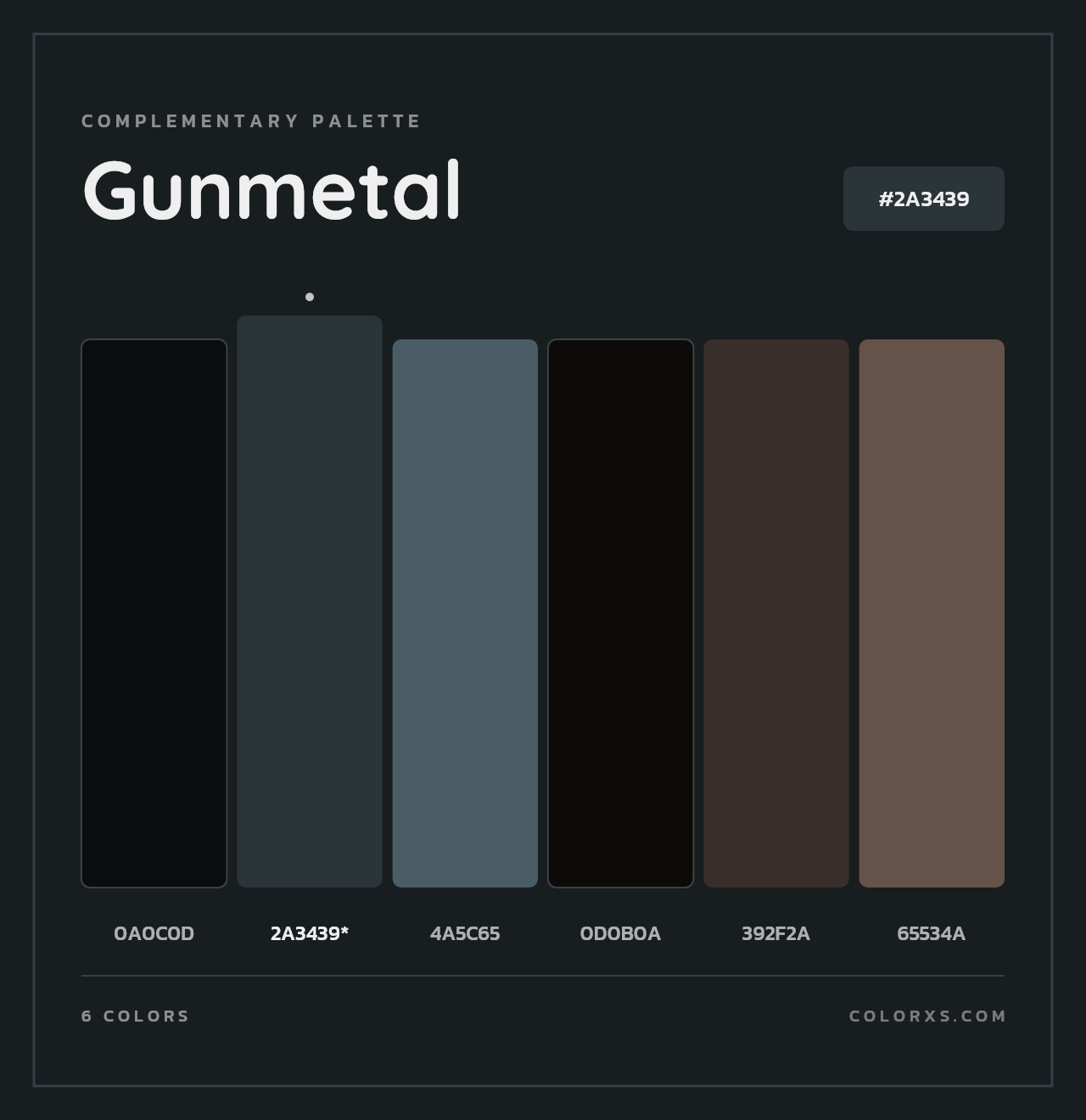 Gunmetal - Complementary Color Palette