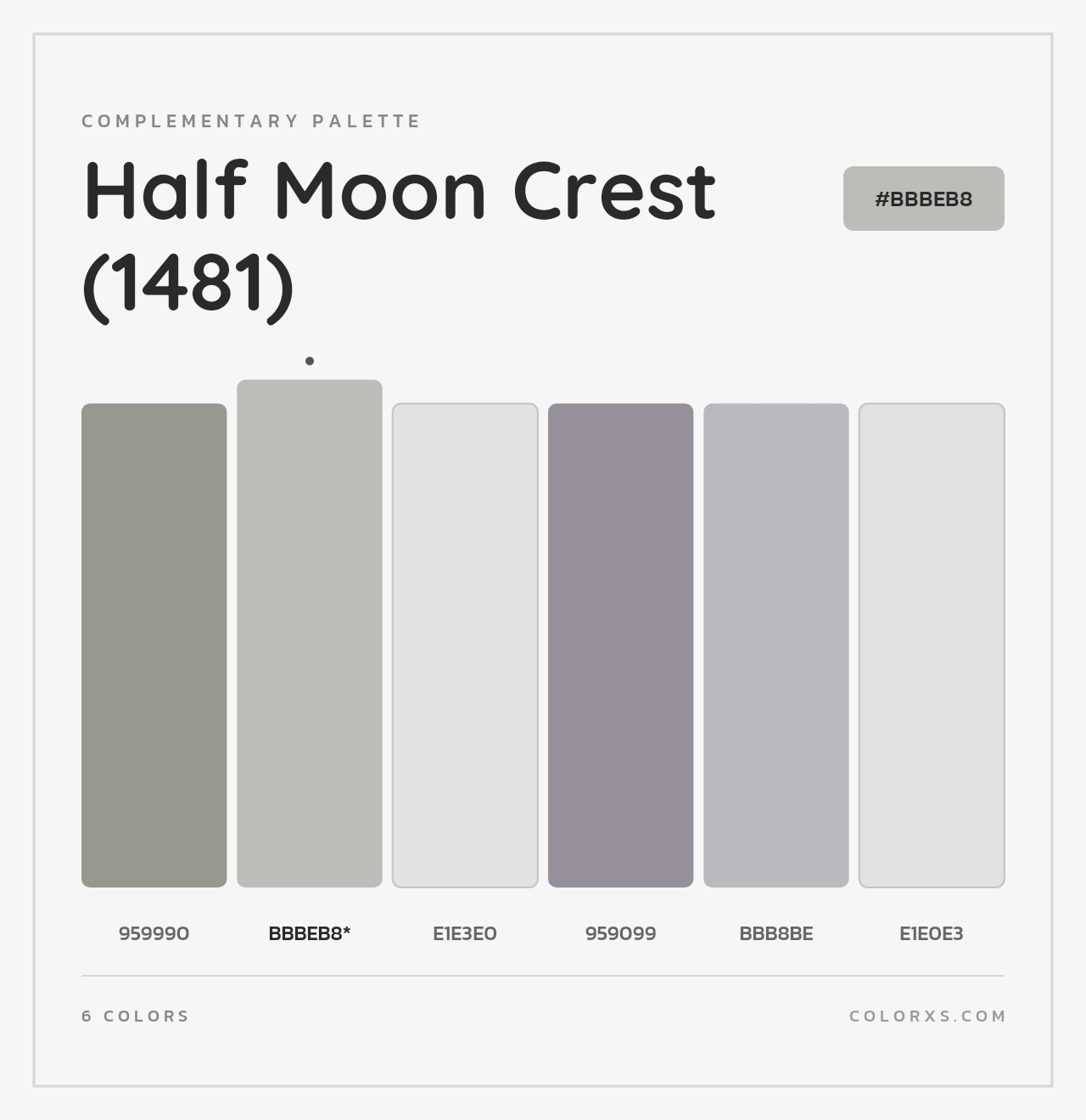 Half Moon Crest (1481) - Complementary Color Palette