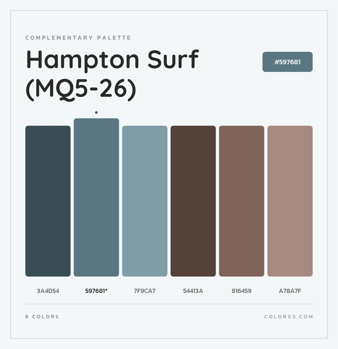 Hampton Surf (MQ5-26) - Complementary Color Palette