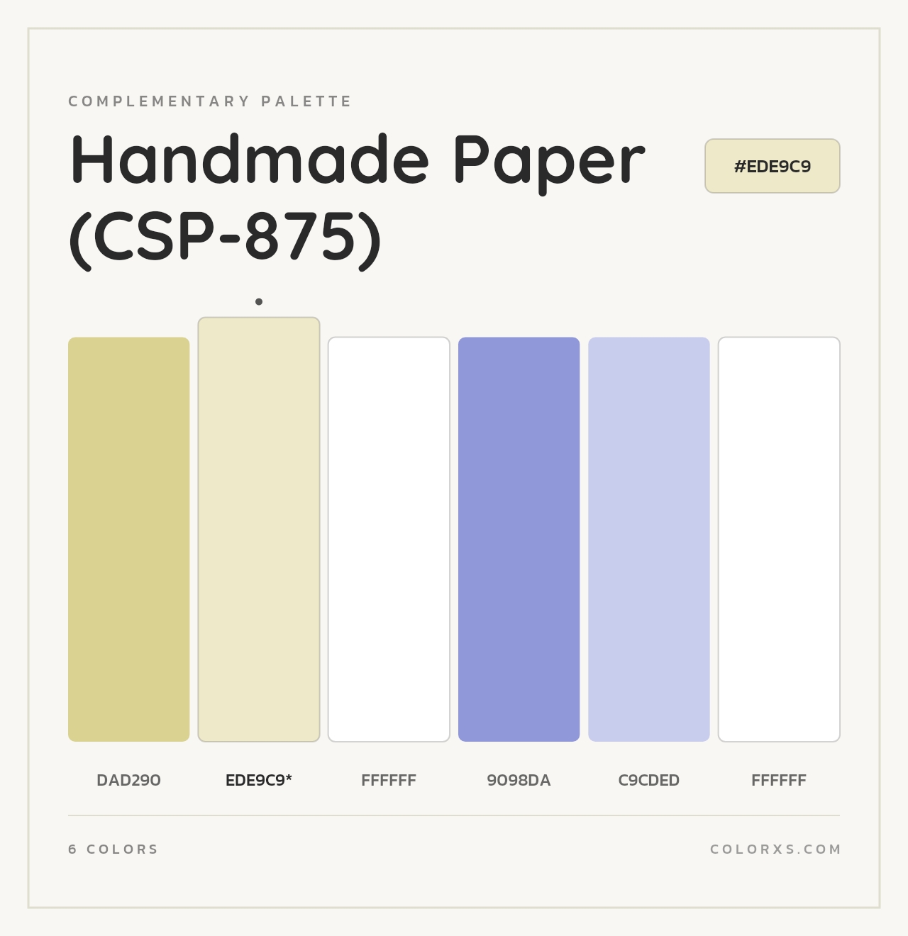 Handmade Paper (CSP-875) - Complementary Color Palette